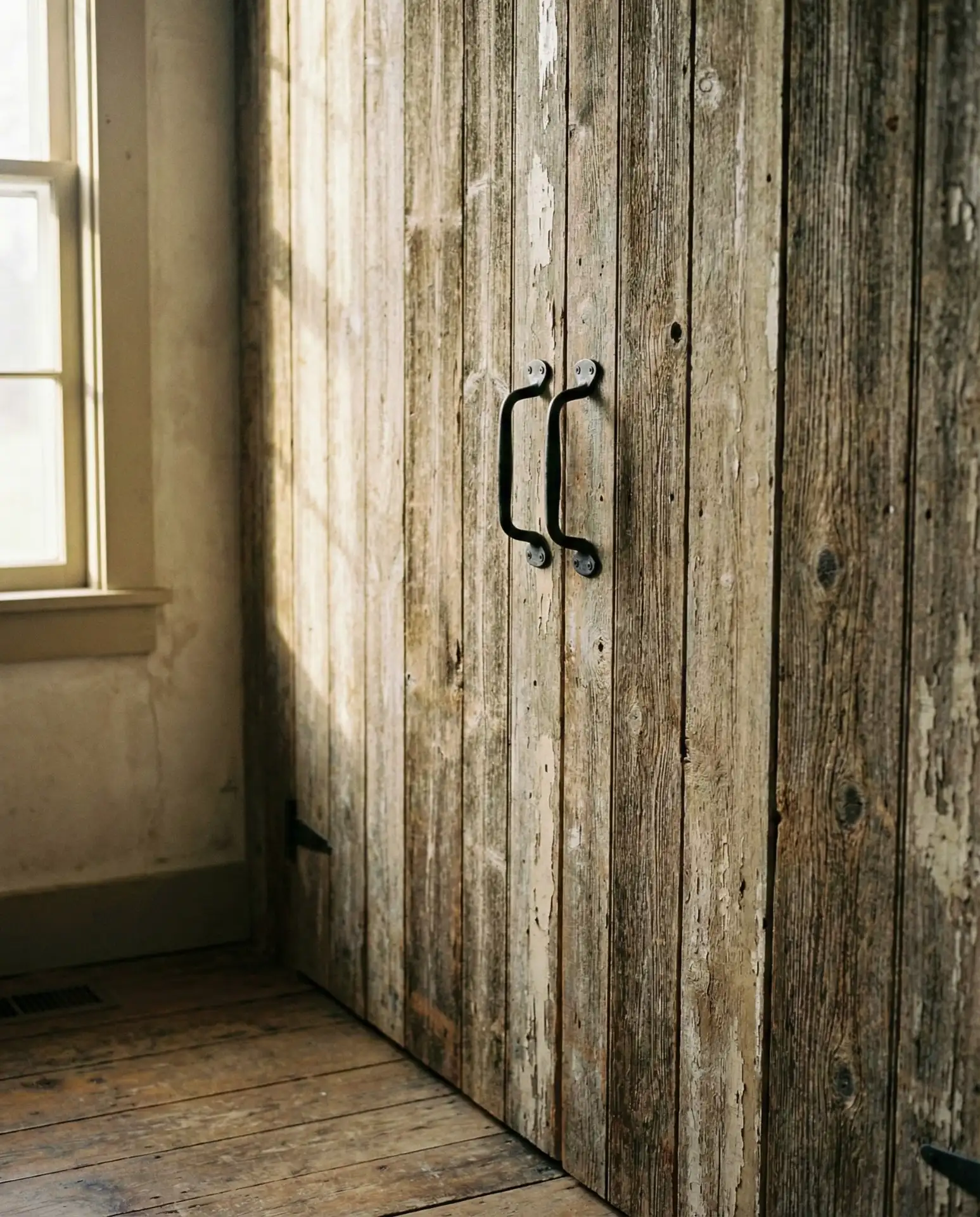 Farmhouse Style Pantry Door with Rustic Hardware 2