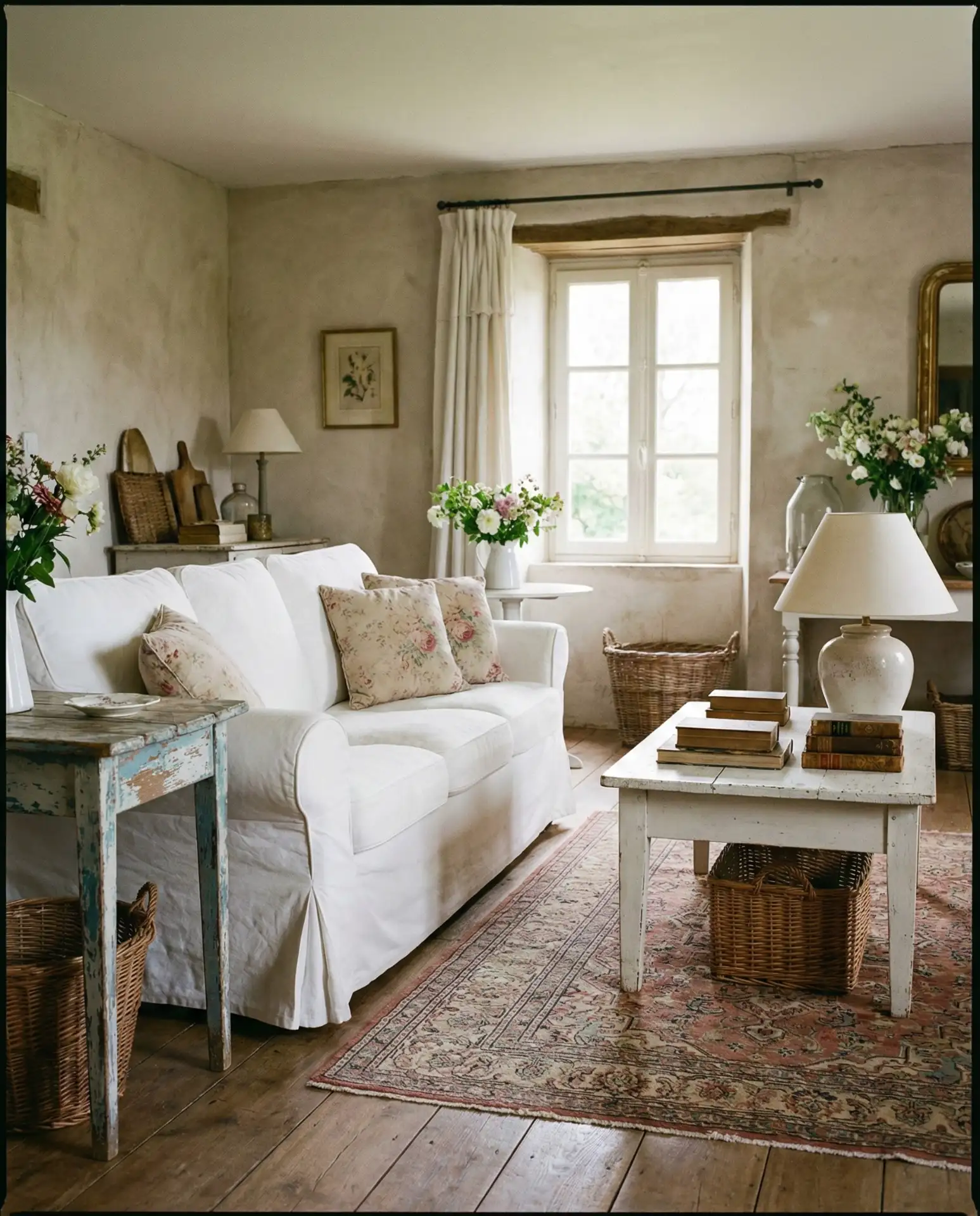 Farmhouse Style Shabby Chic Living Room 1