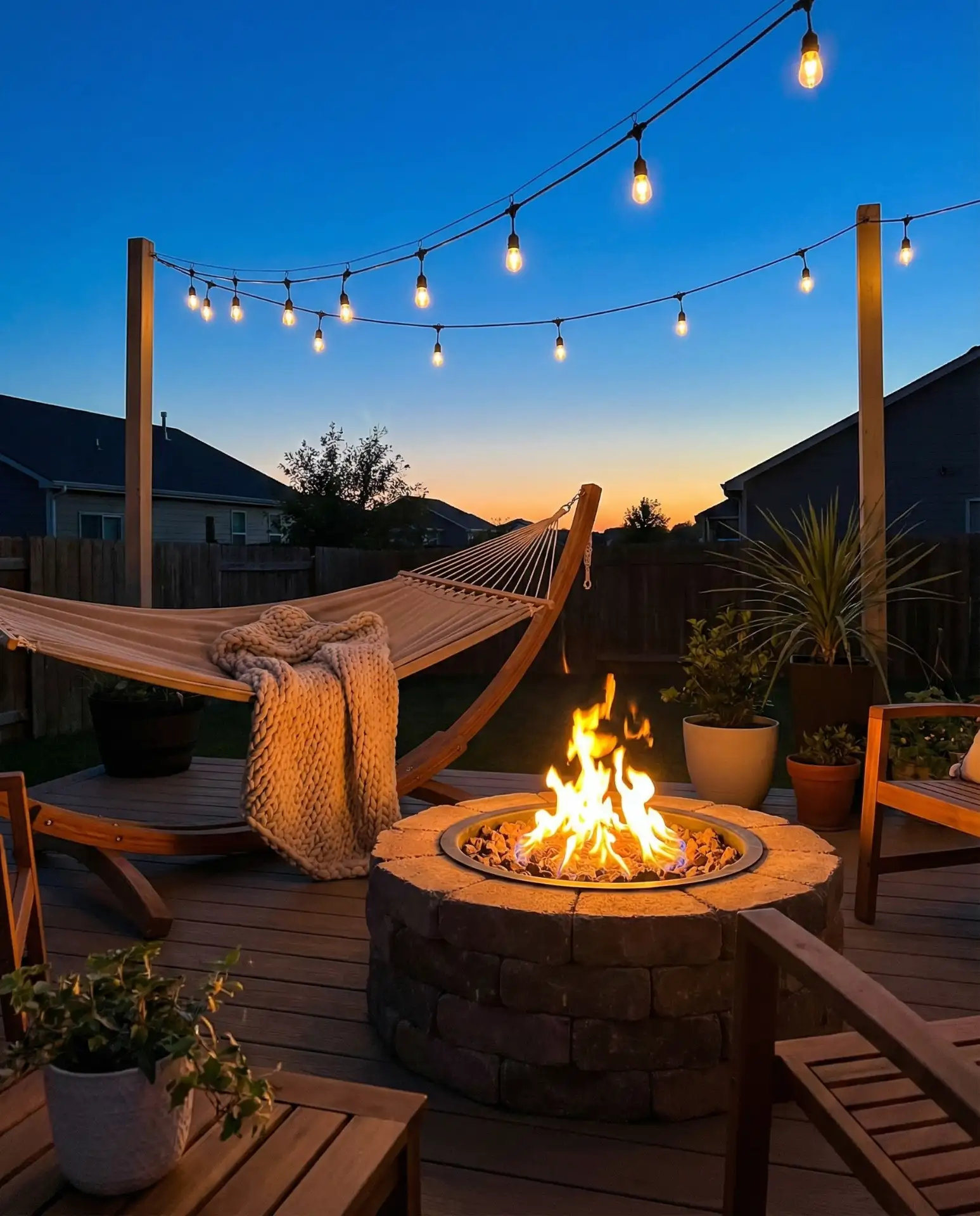 Fire Pit with Hammock Stand for Ultimate Relaxation 1