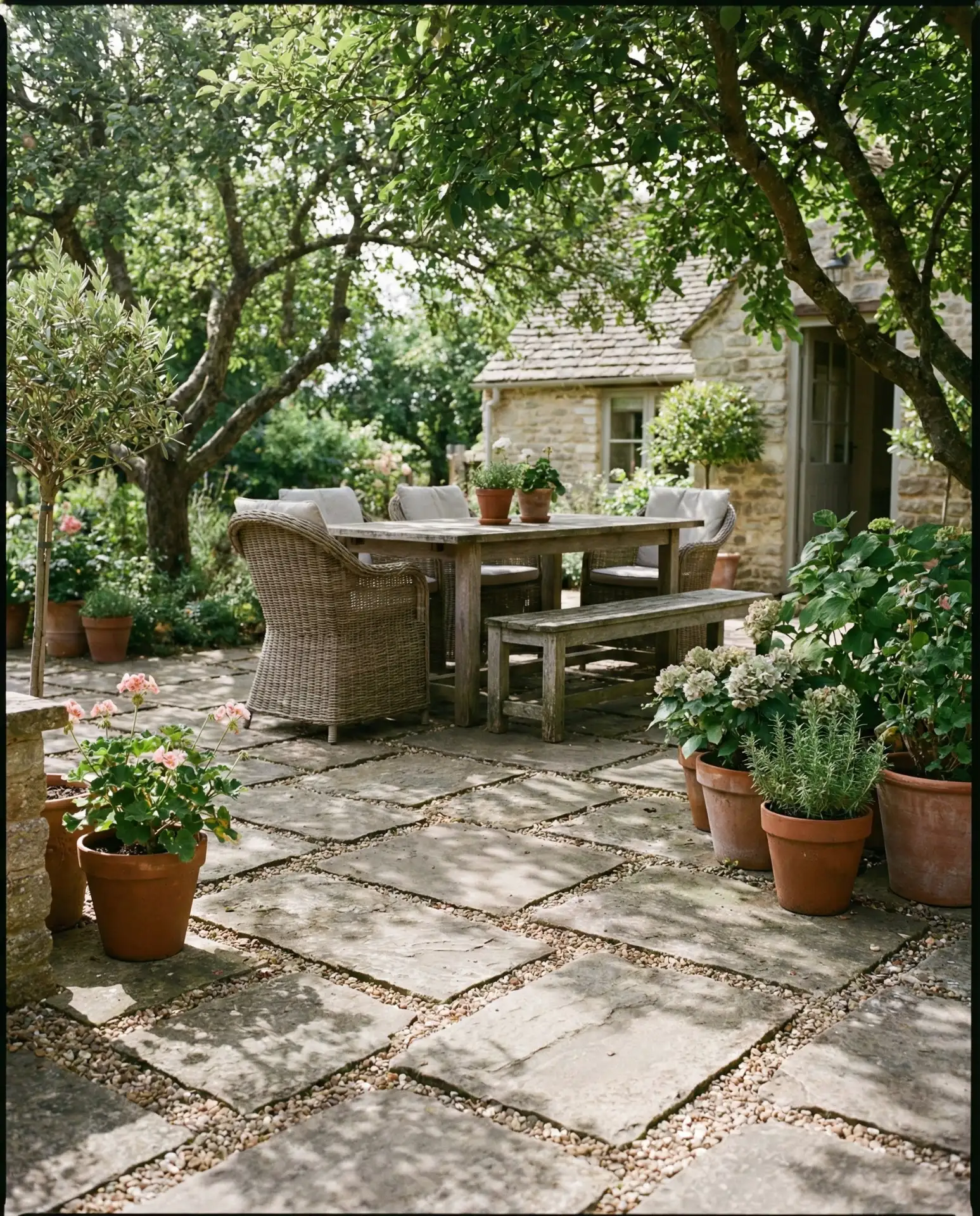 Flat Stone Patio with Wide Joints 2