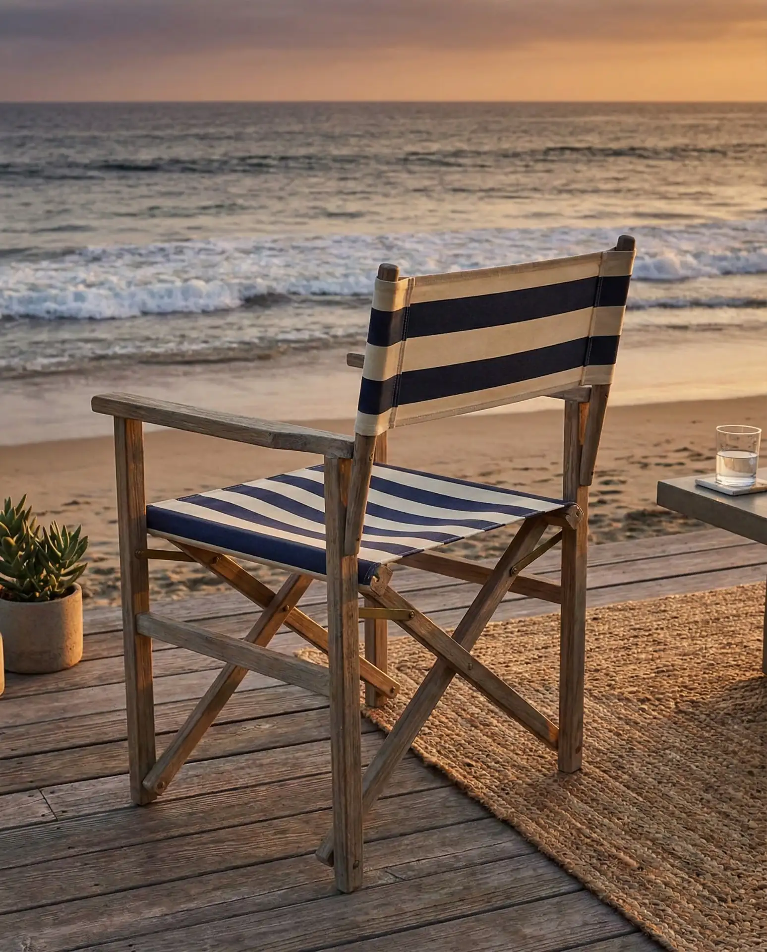 Folding Director's Chairs with Canvas Sling Seats 1