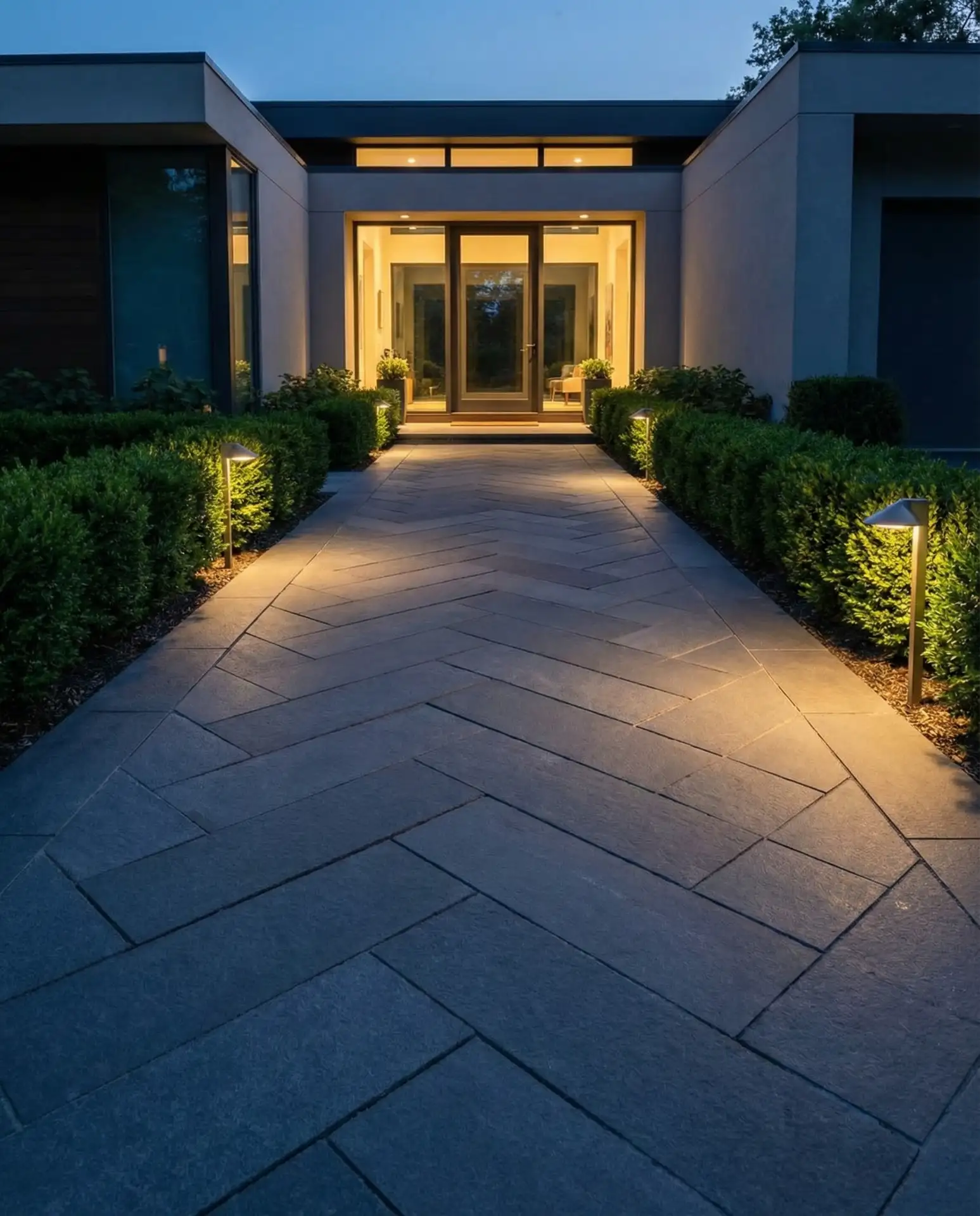 Formal Walkways with Geometric Pavers 1