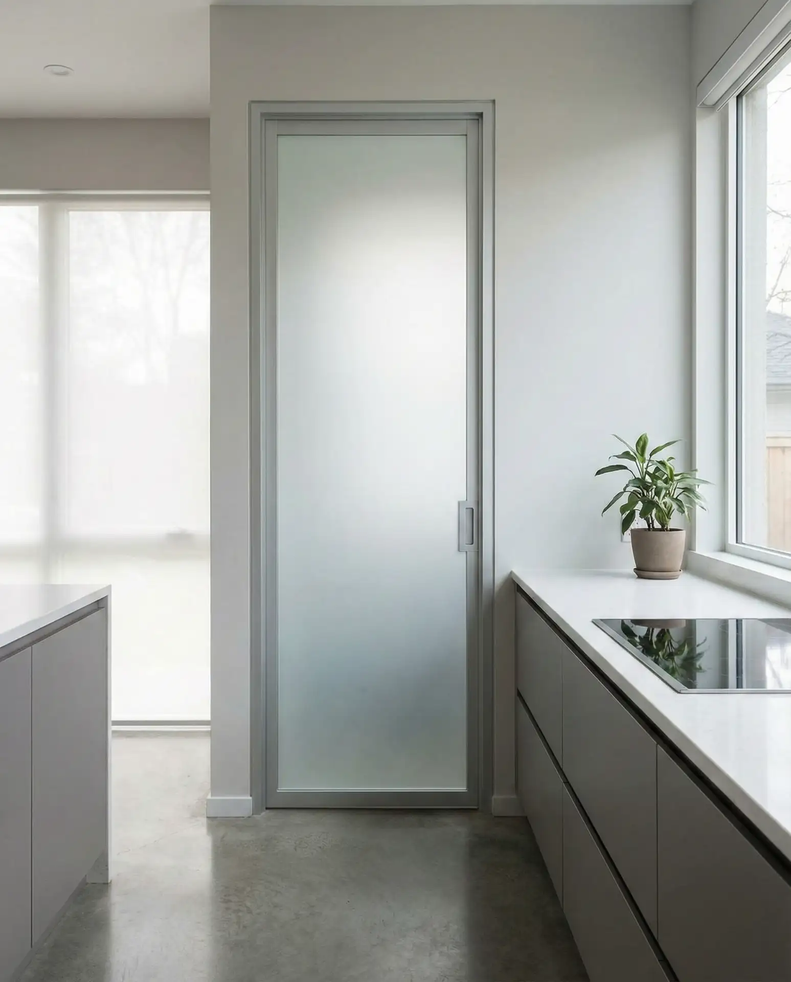 Frosted Glass Pantry Door for Privacy 1
