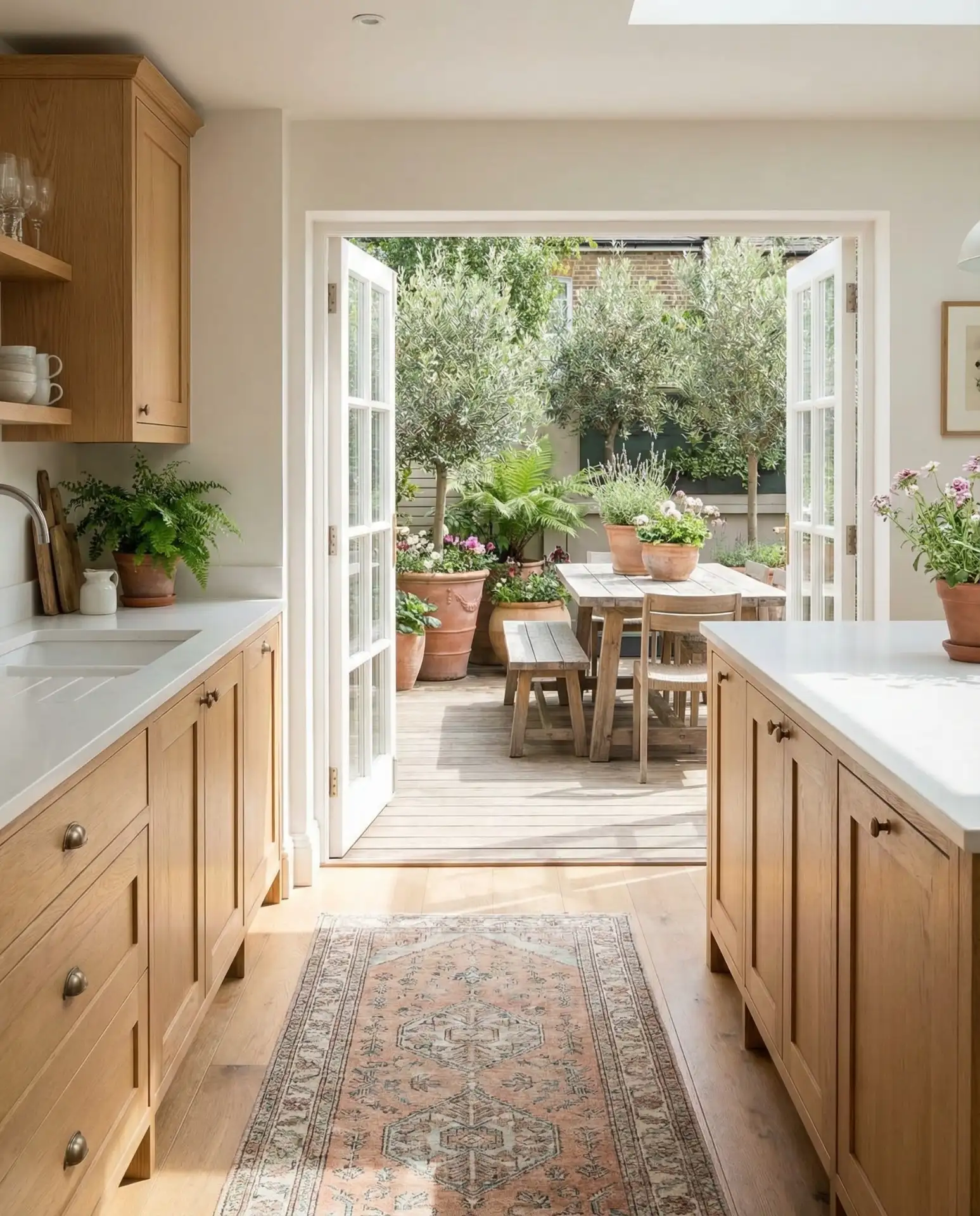 Galley Kitchen Opening to Outdoor Deck 1