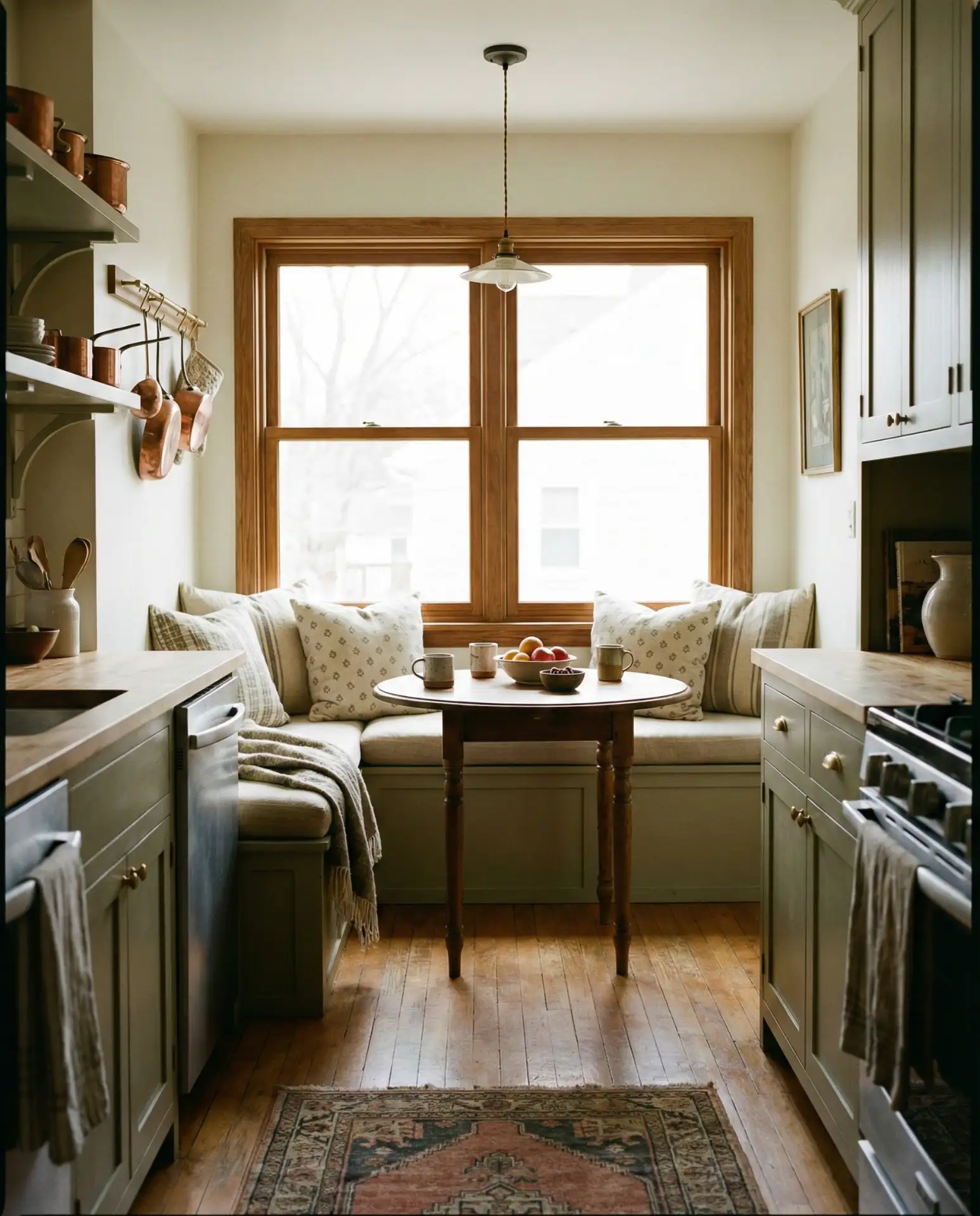 Galley Kitchen with Breakfast Nook 1