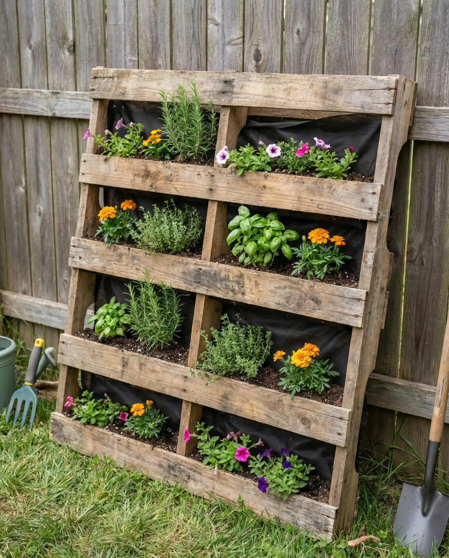 Garden Projects with Vertical Pallet Planters 1