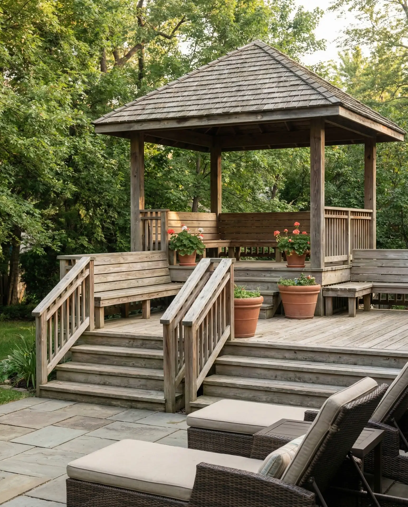 Gazebo Deck with Multi-Level Seating 1