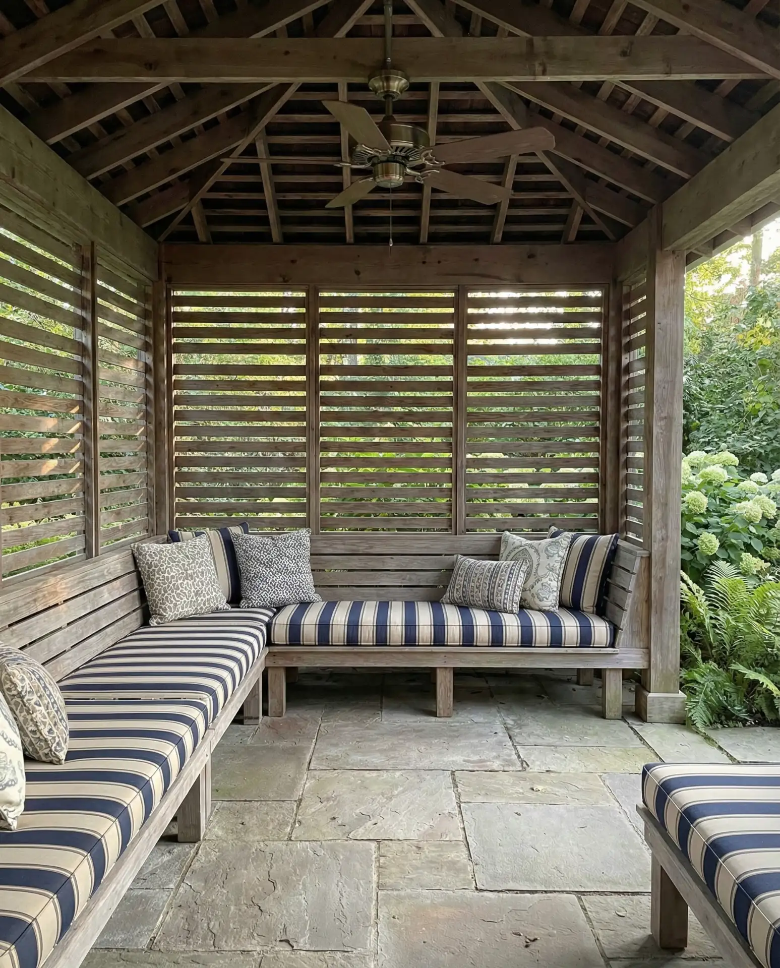 Gazebo with Built-In Bench Seating 1