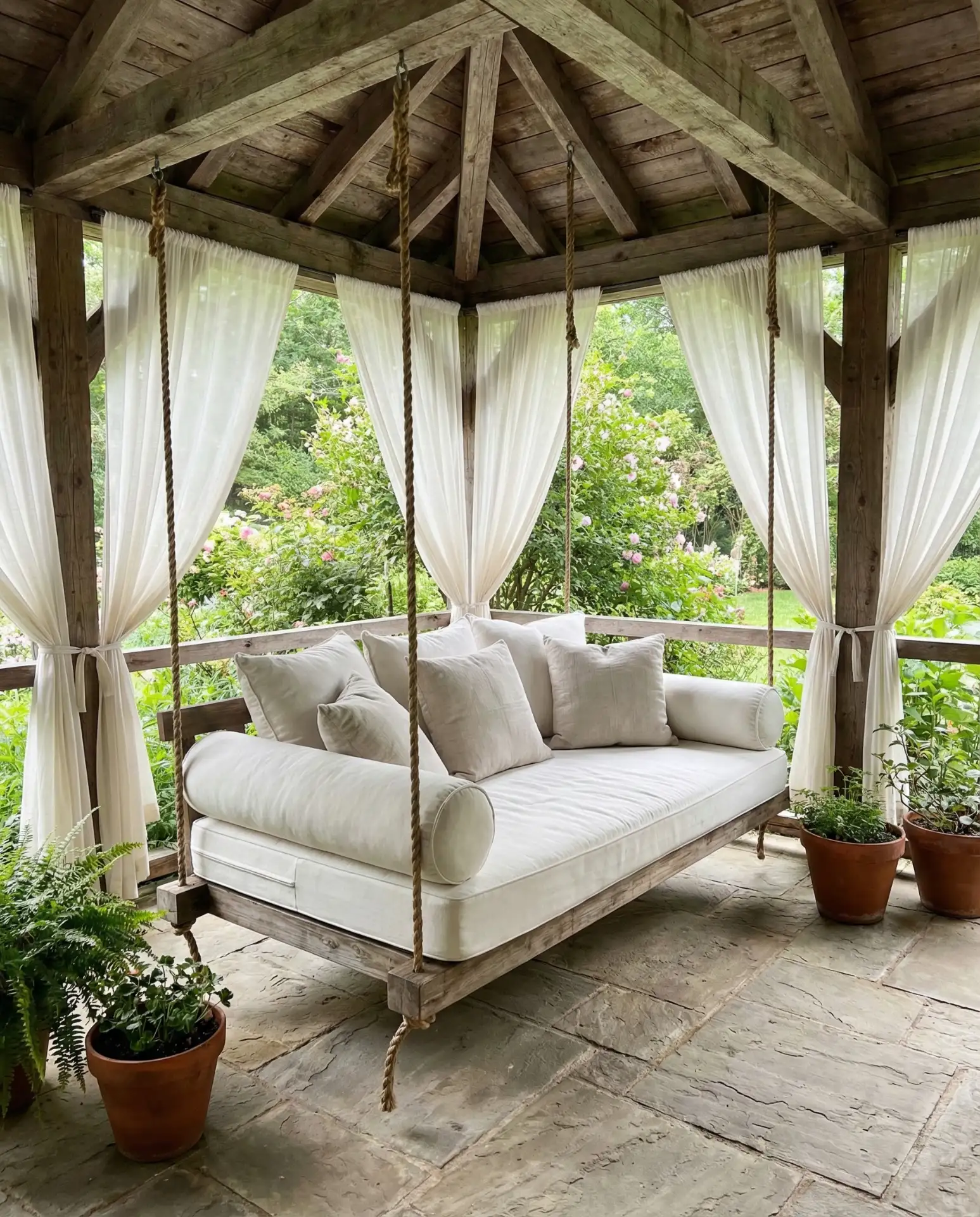 Gazebo with Hanging Daybed for Relaxation 1
