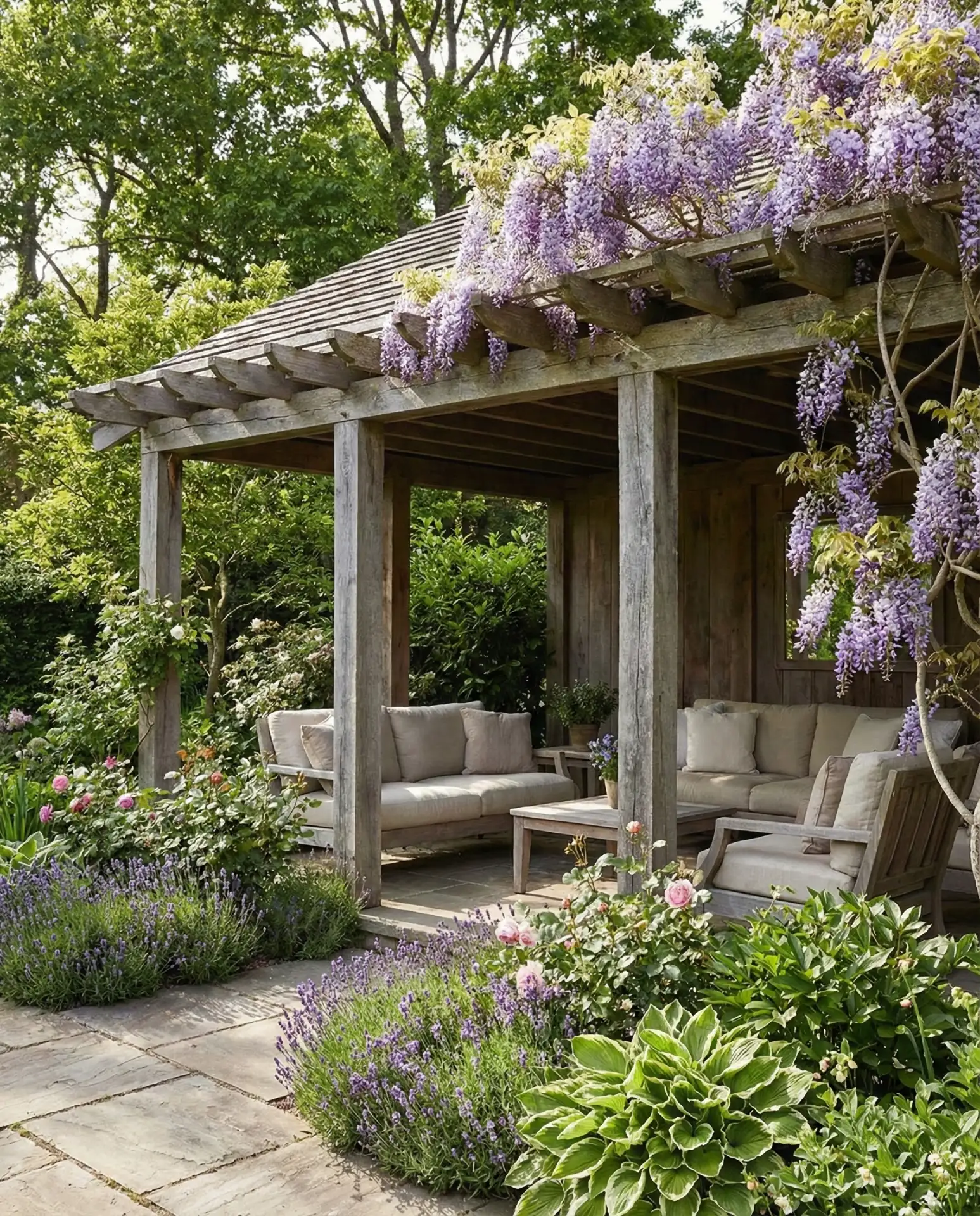 Gazebo with Pergola-Style Roof and Climbing Vines 1