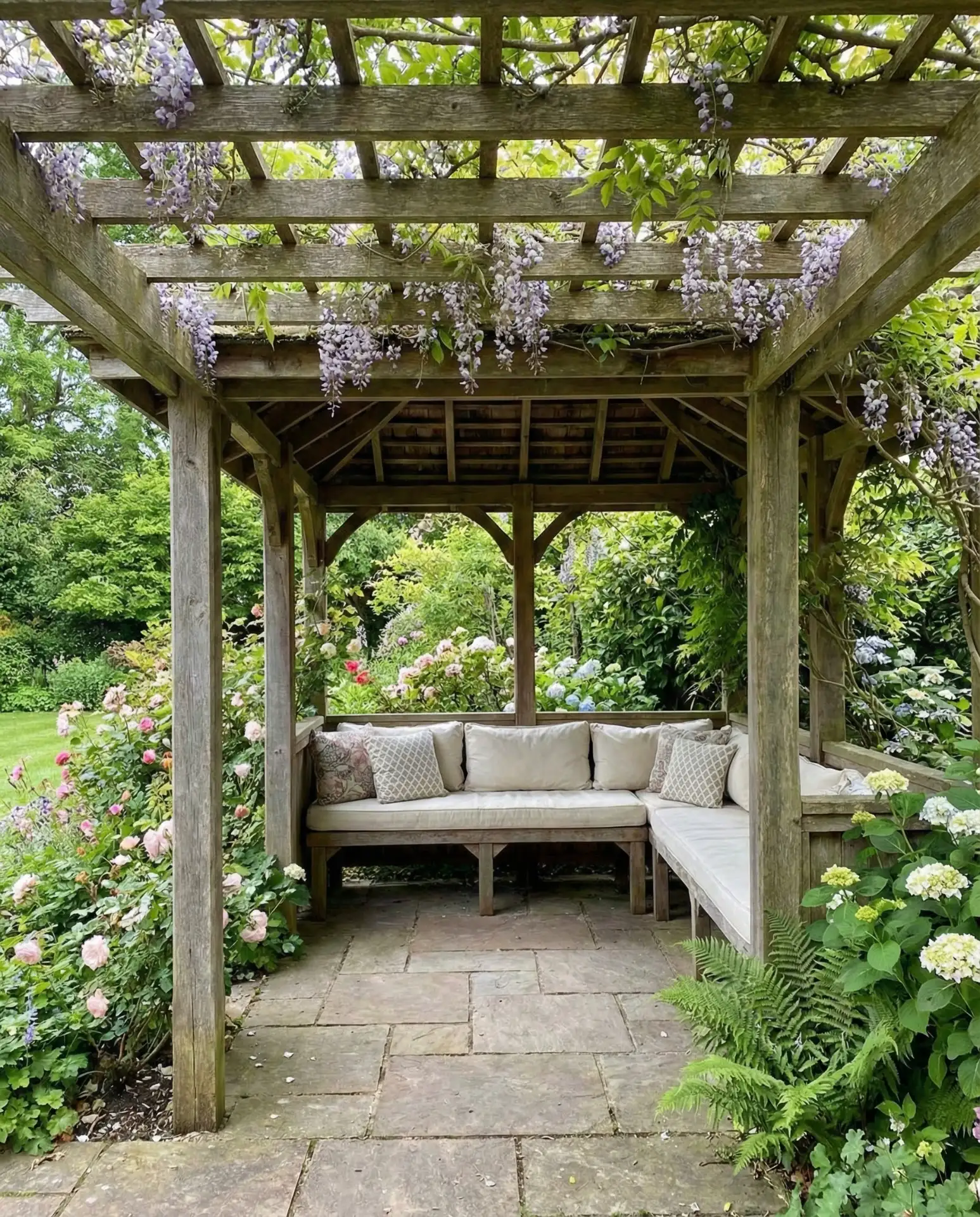 Gazebo with Pergola-Style Roof and Climbing Vines 2
