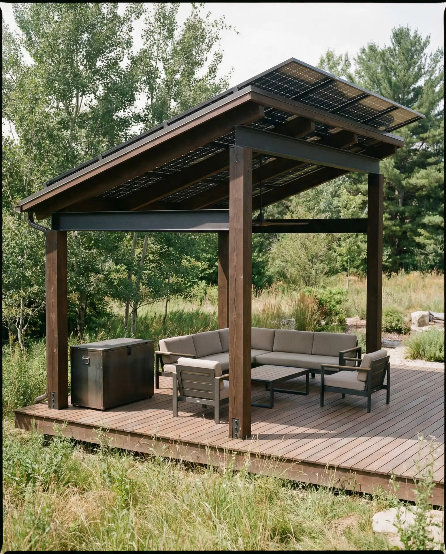 Gazebo with Solar Panels for Off-Grid Power 1