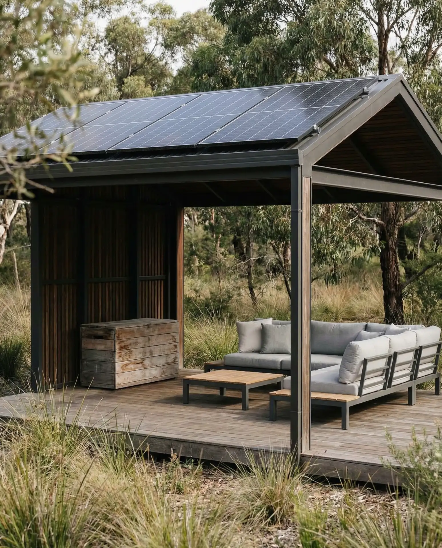Gazebo with Solar Panels for Off-Grid Power 2