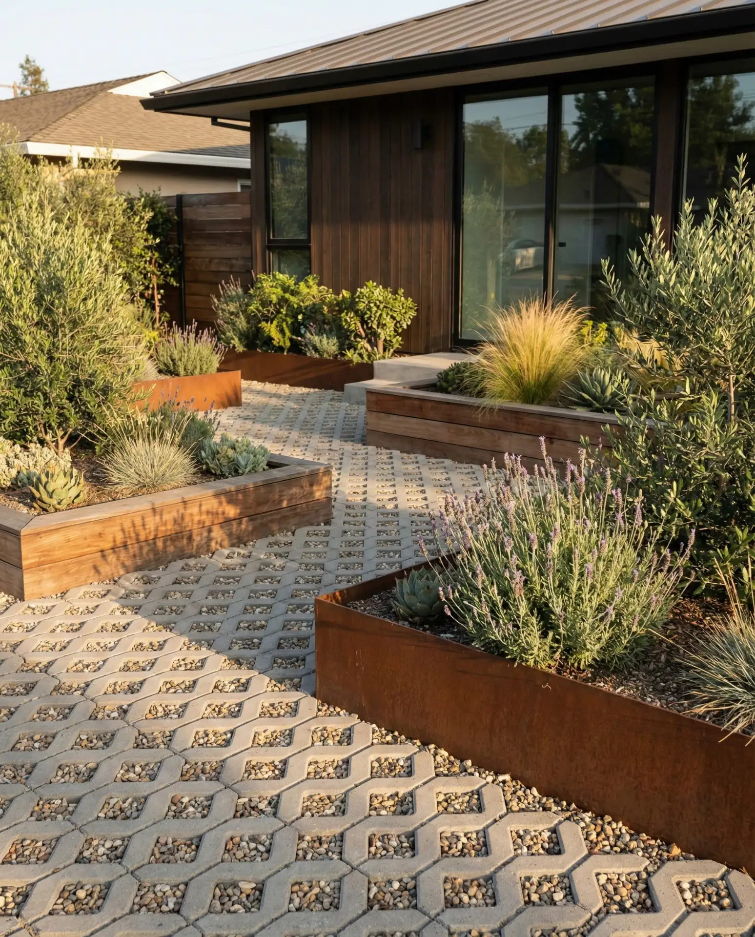 Grass-Free Courtyard with Permeable Pavers 1