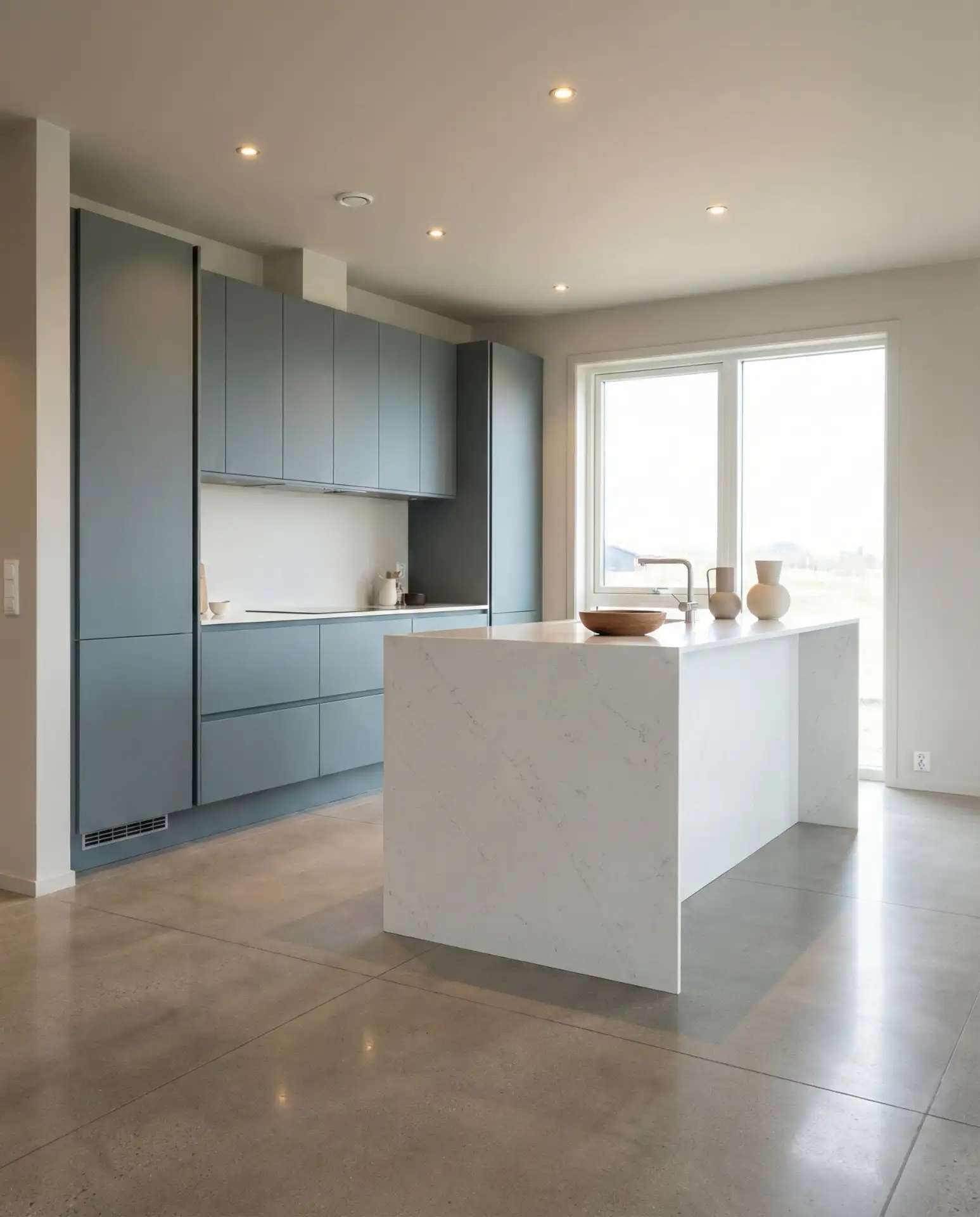 Grey-Blue Minimalist Cabinets 1