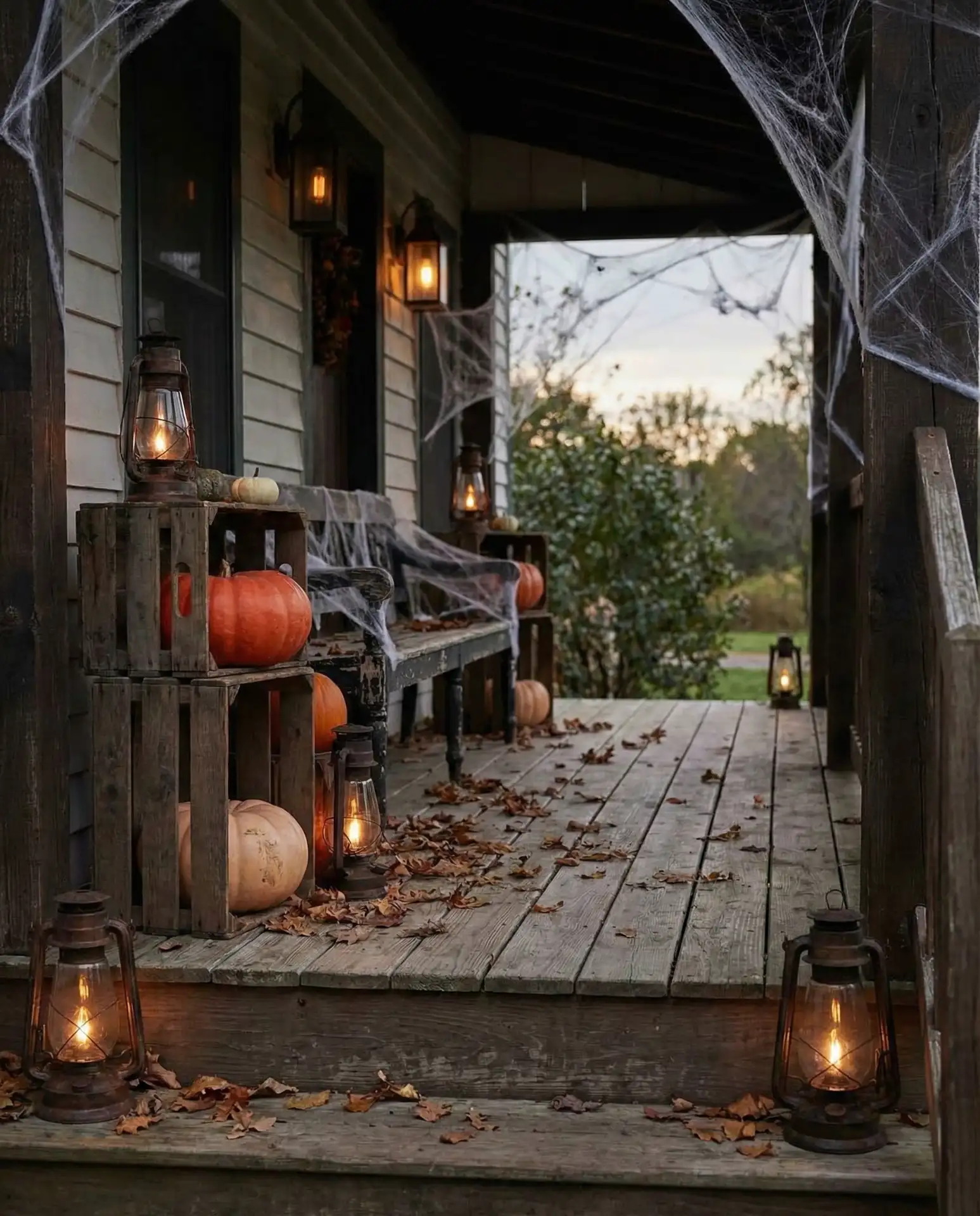 Halloween Porch Display with Vintage Finds 1