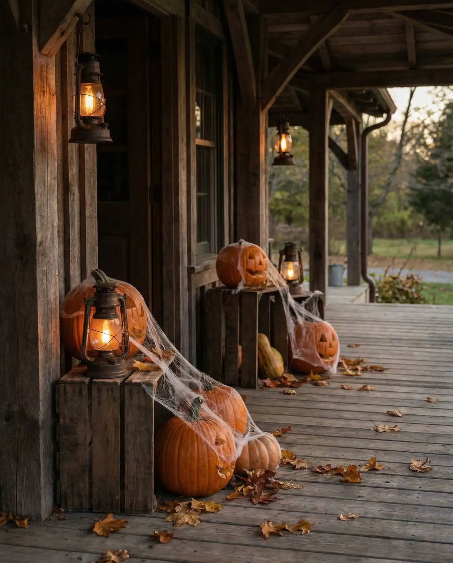 Halloween Porch Display with Vintage Finds 2