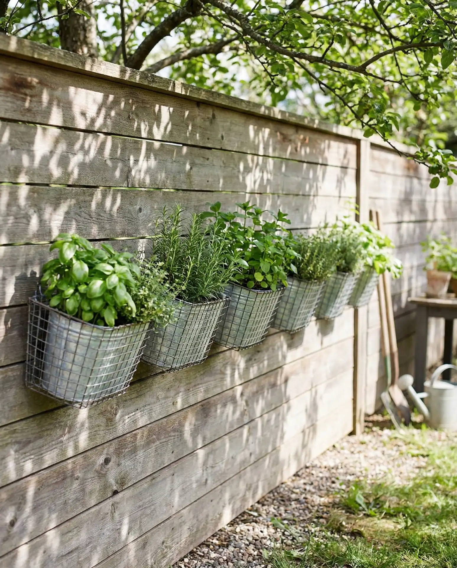 Hanging Baskets Along a Fence Line 1