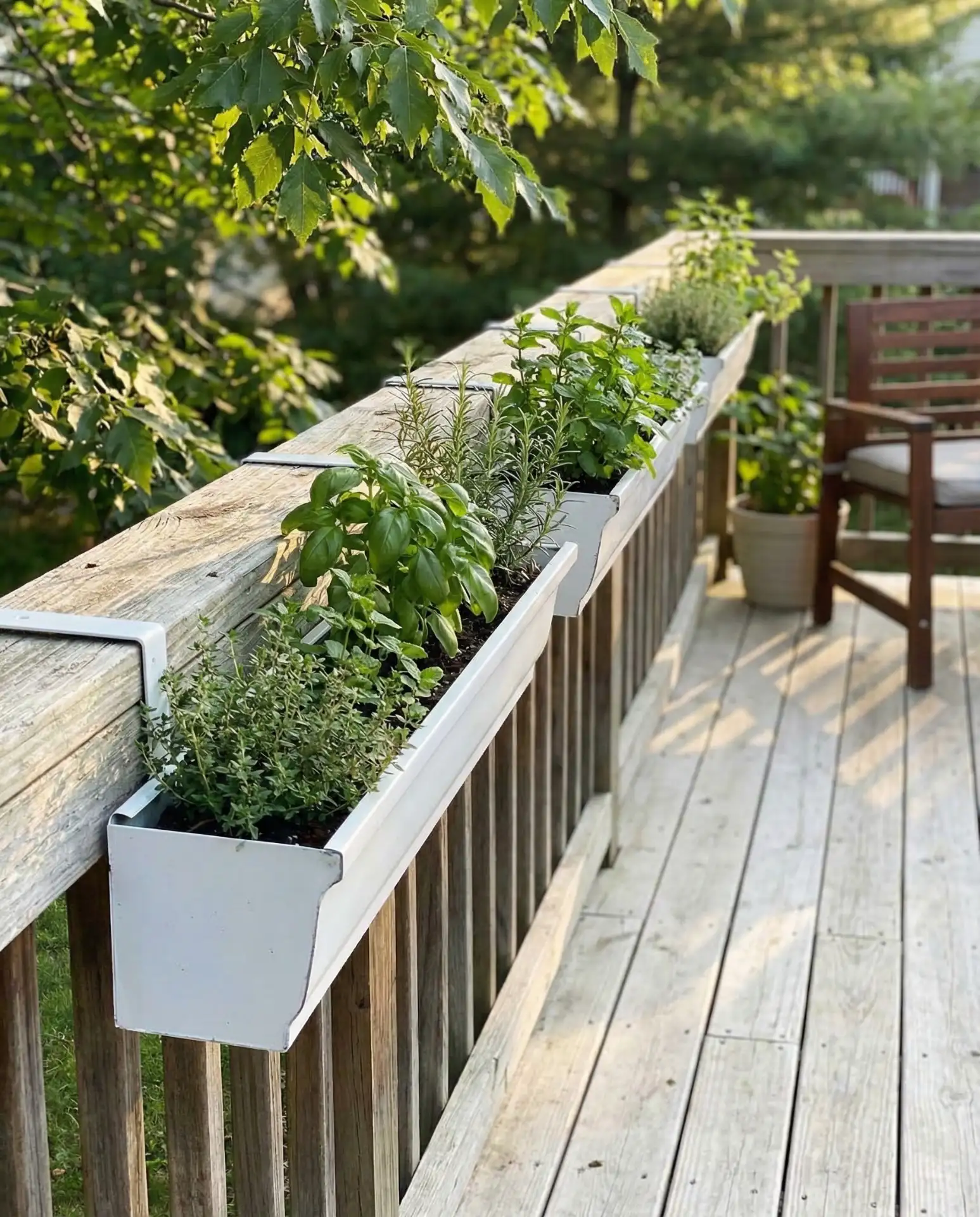 Hanging Gutter Planters for Deck Railings 1