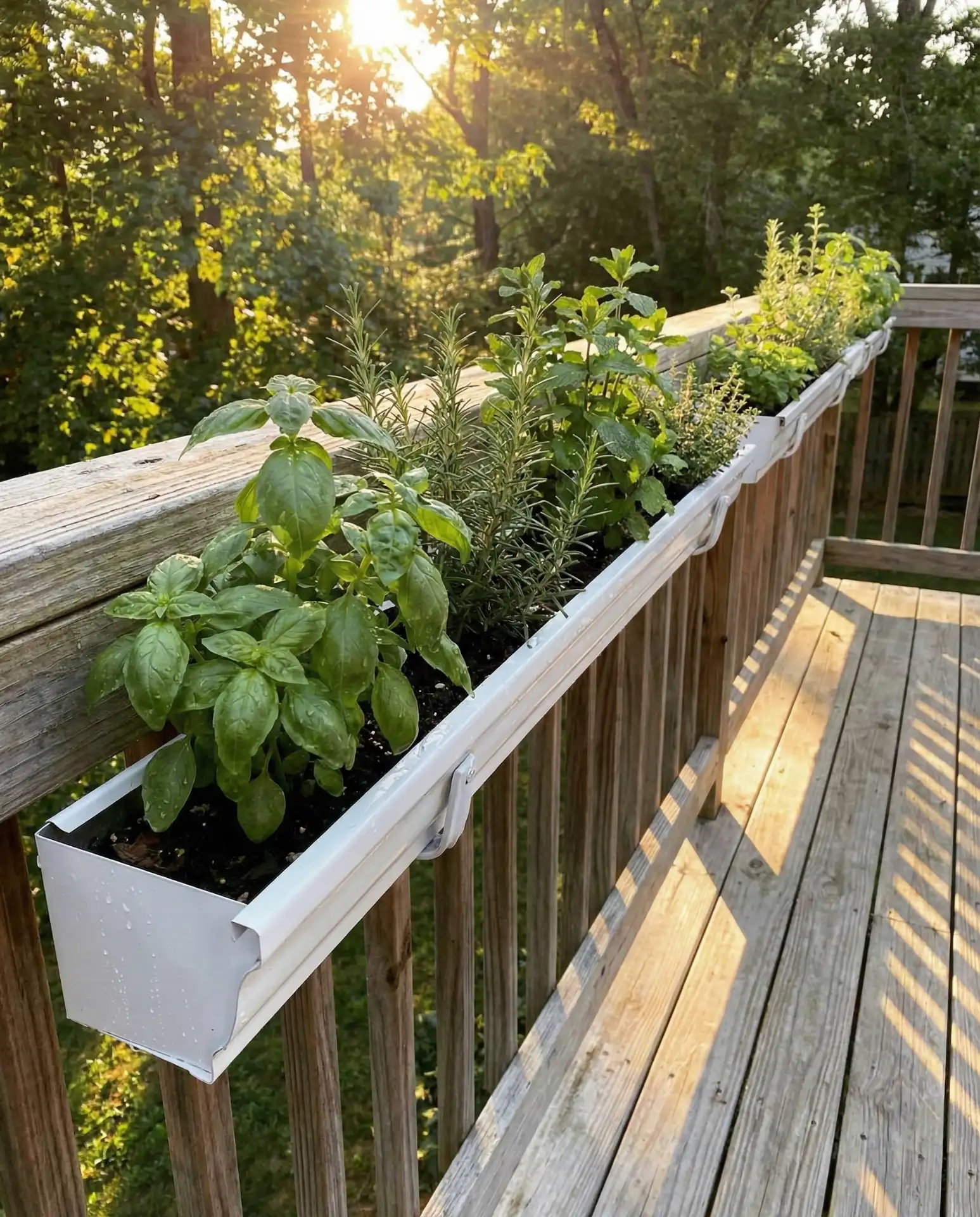 Hanging Gutter Planters for Deck Railings 2