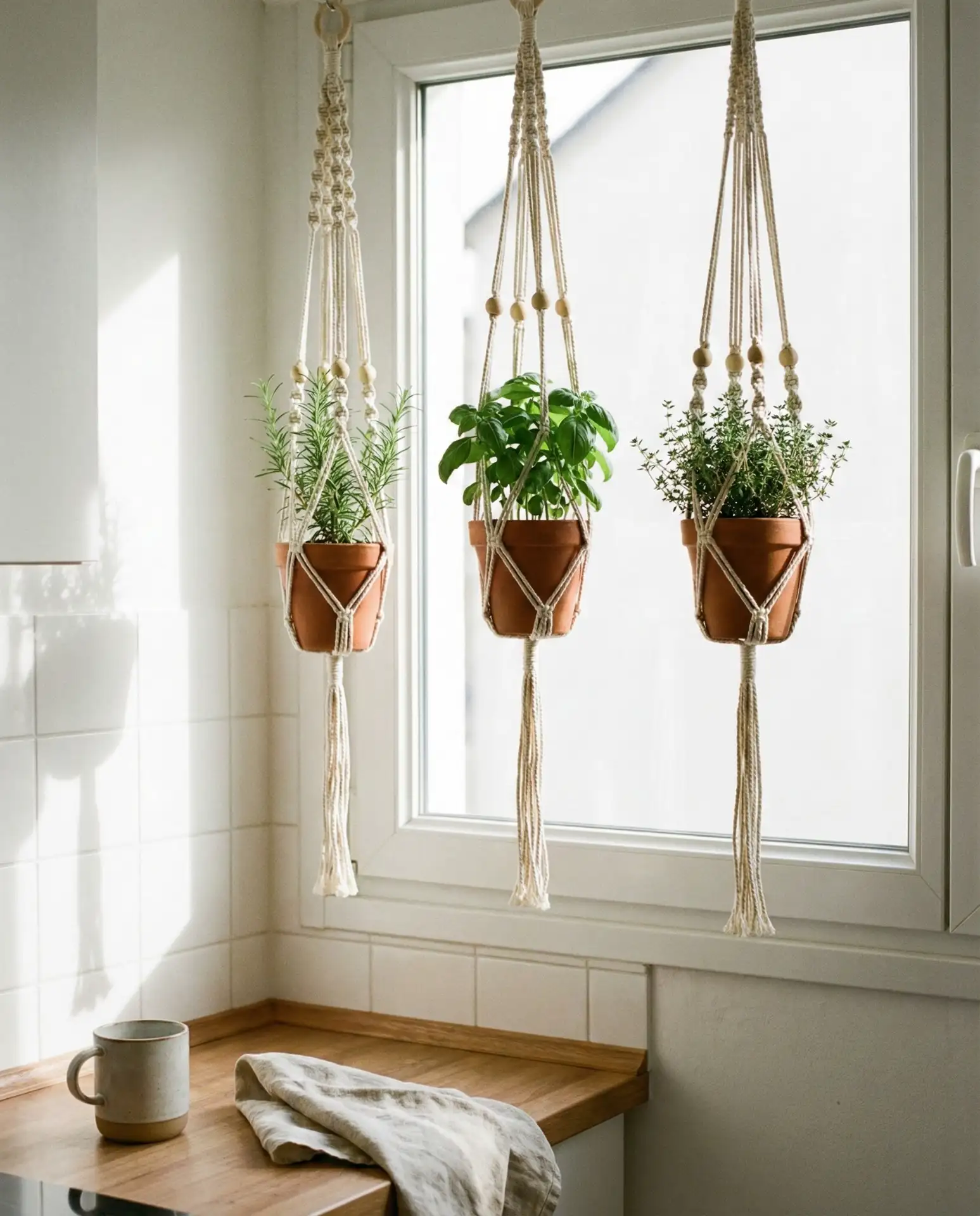 Hanging Macrame Planters for Indoor Kitchens 2