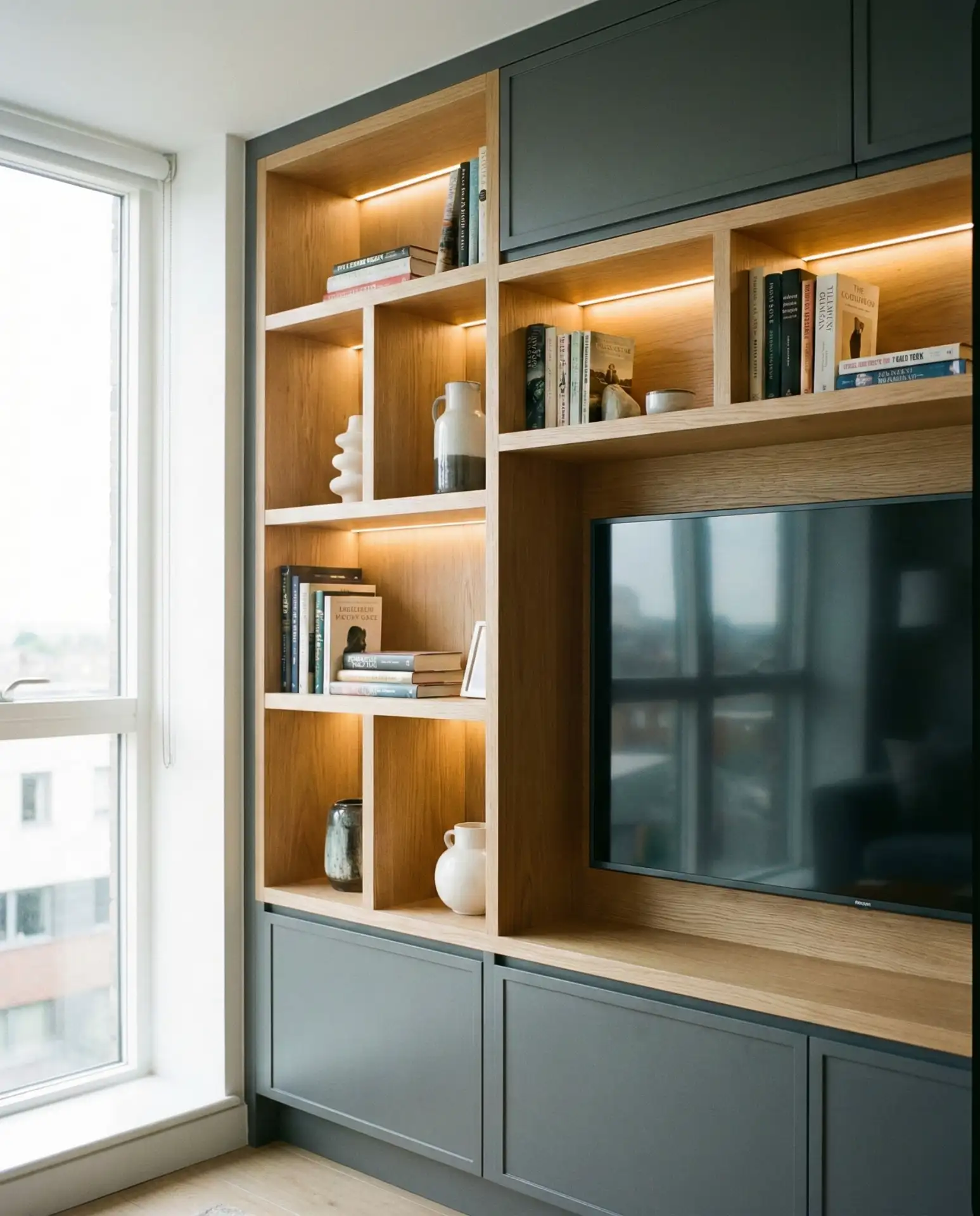 Ideas with Built-In Media Wall Design Variations 1