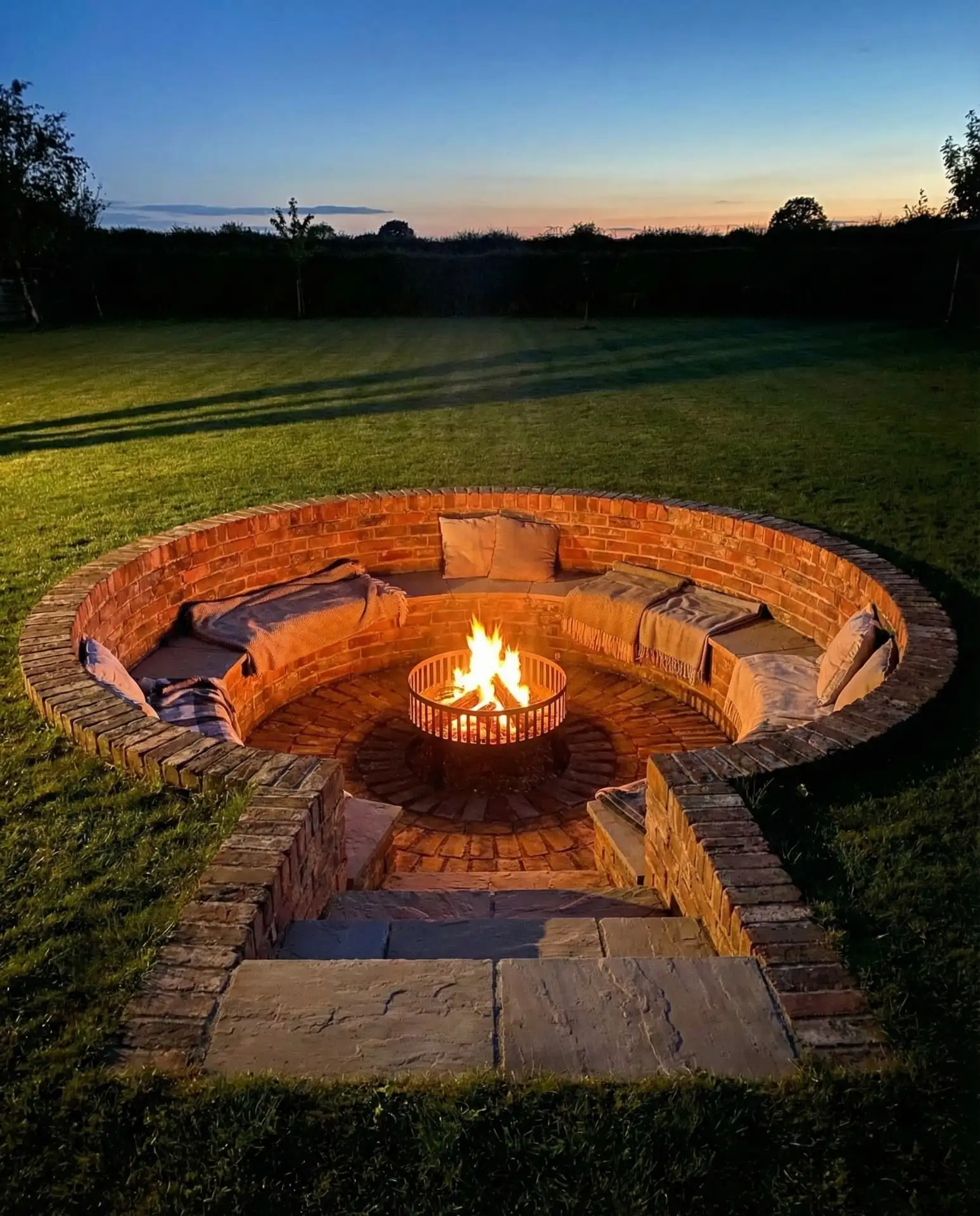 In-Ground Fire Pit with Sunken Seating Area 2