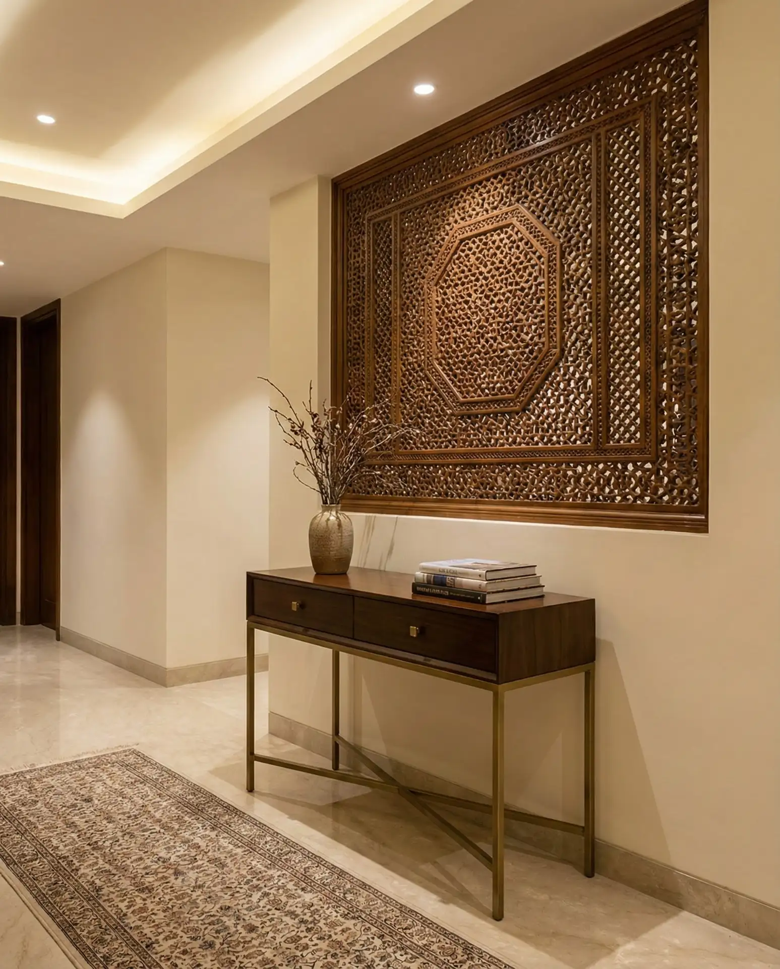 Indian Jali Screen Entry with Carved Patterns 1