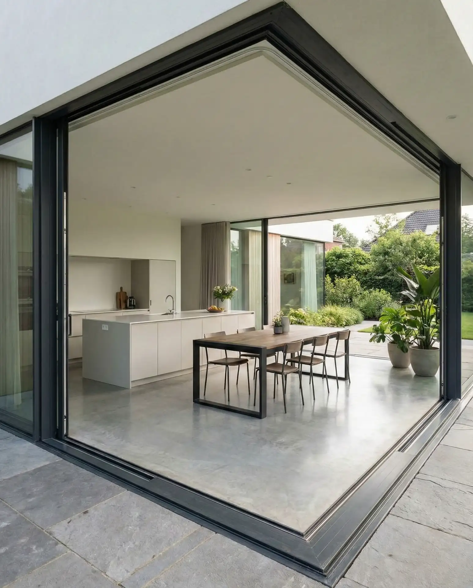 Indoor-Outdoor Sliding Glass Wall Setup 1