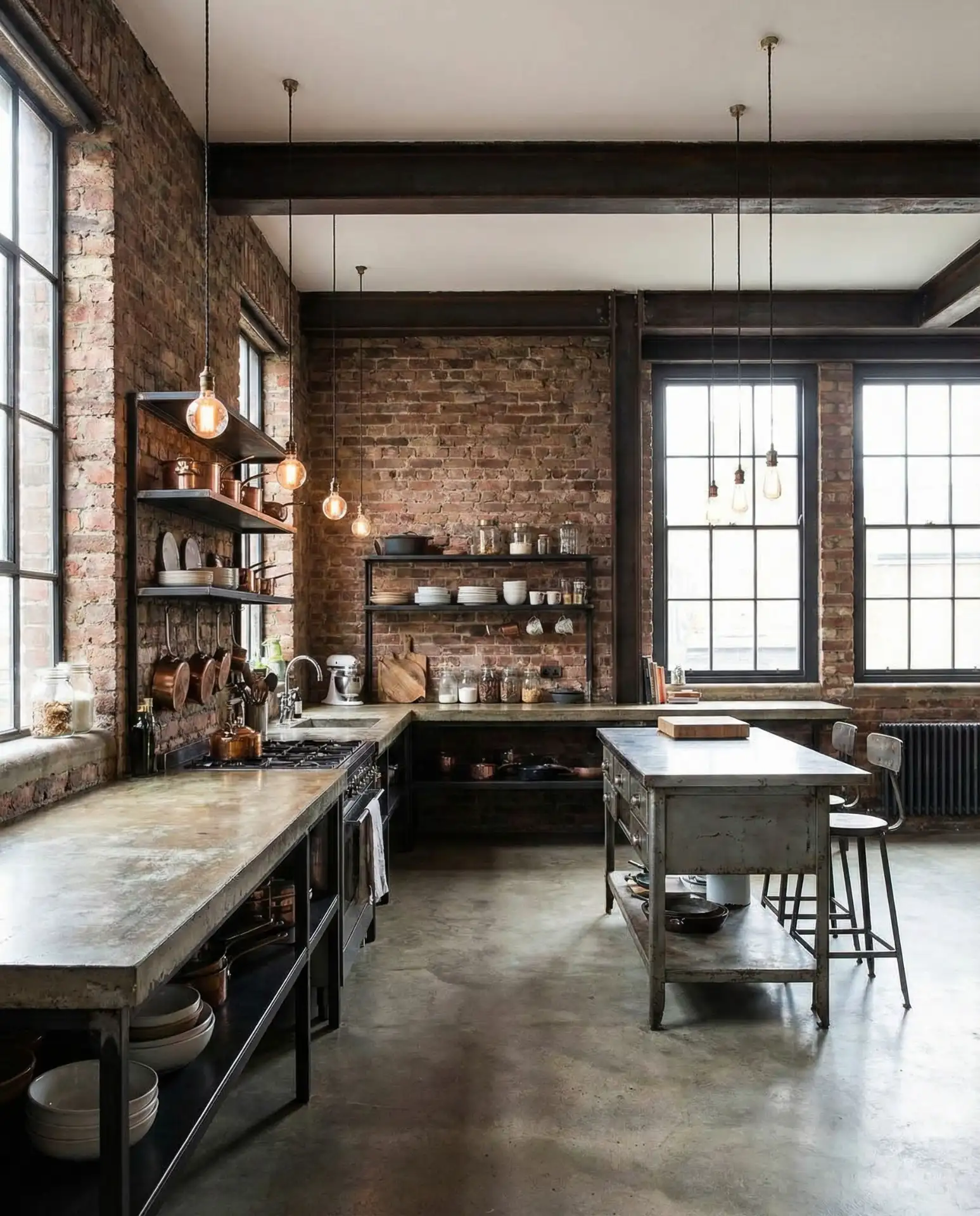 Industrial Loft with Exposed Brick and Steel 2