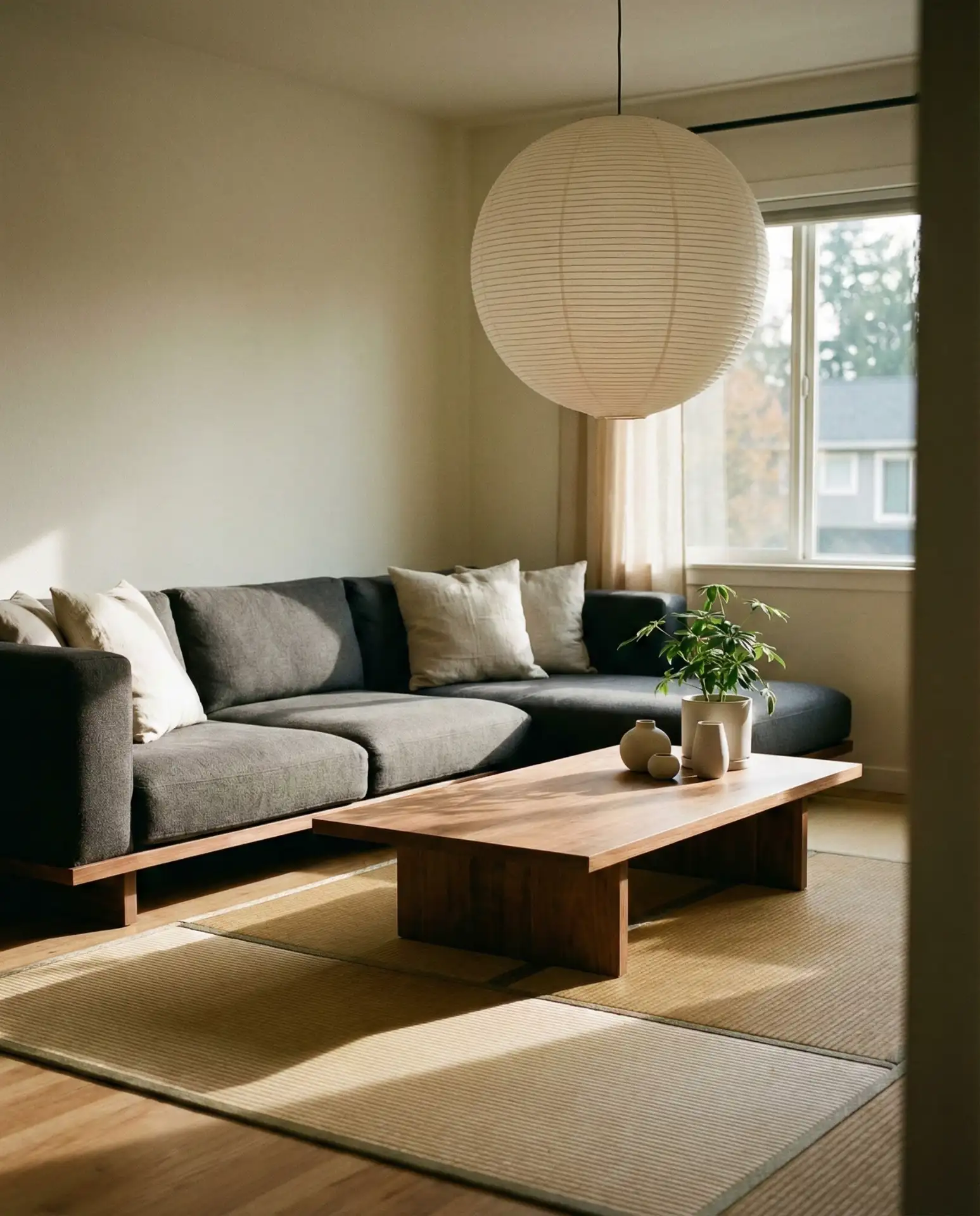 Japandi Living Room with Low-Profile Furniture 2