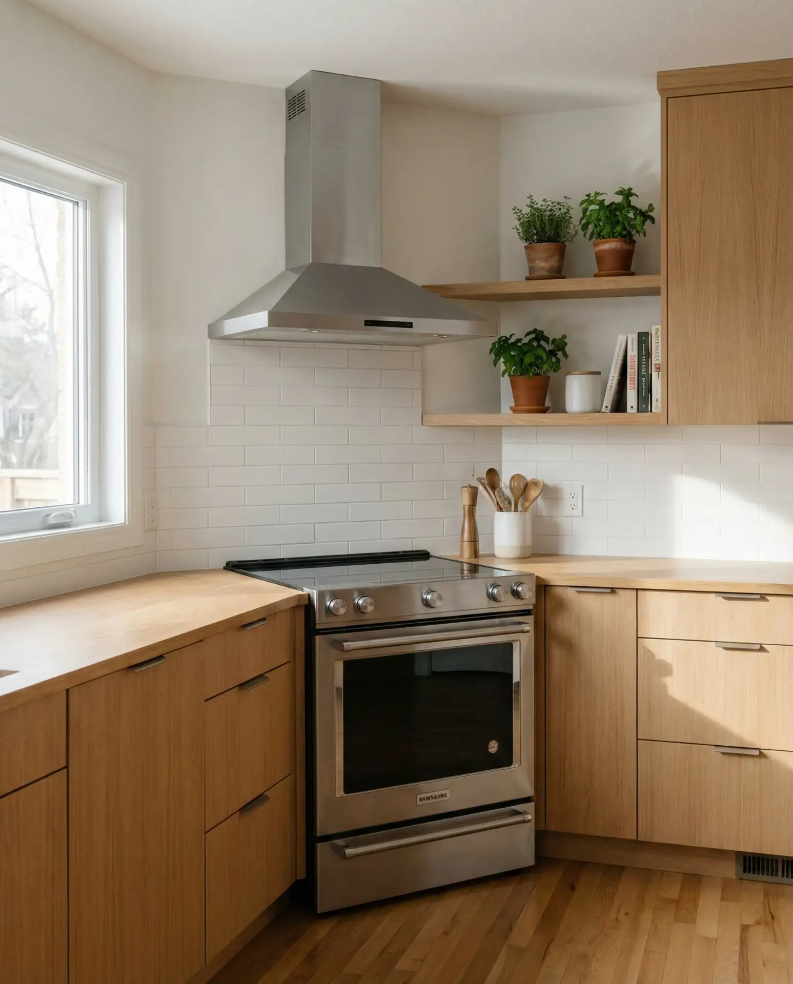 Kitchen with Corner Stove Placement 1