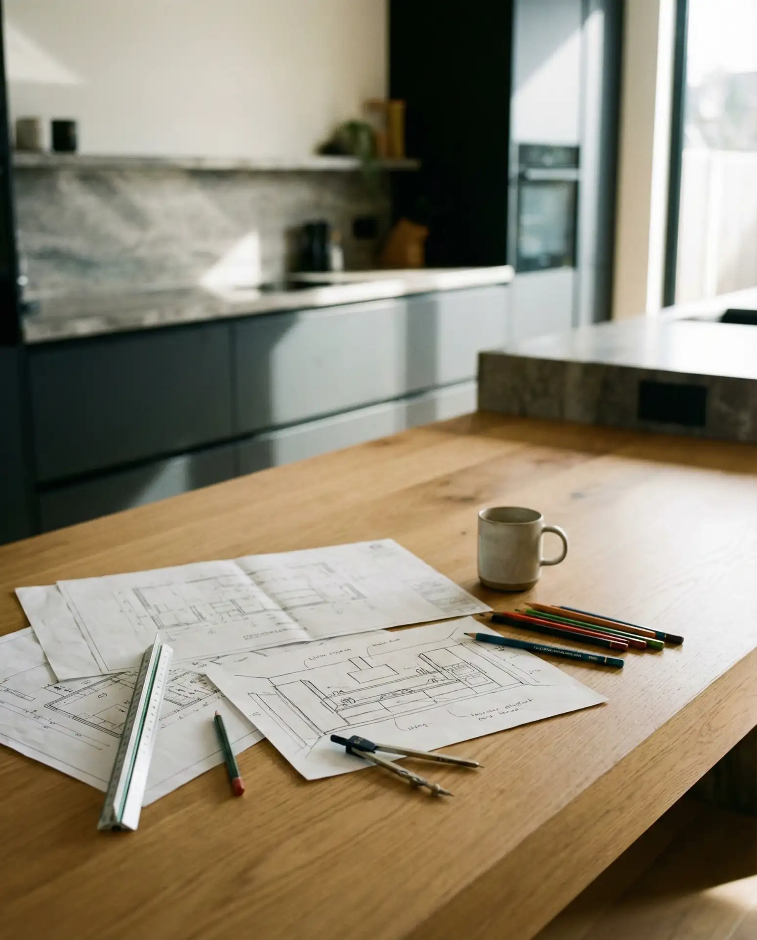 Kitchen with Drawing and Design Elements 1