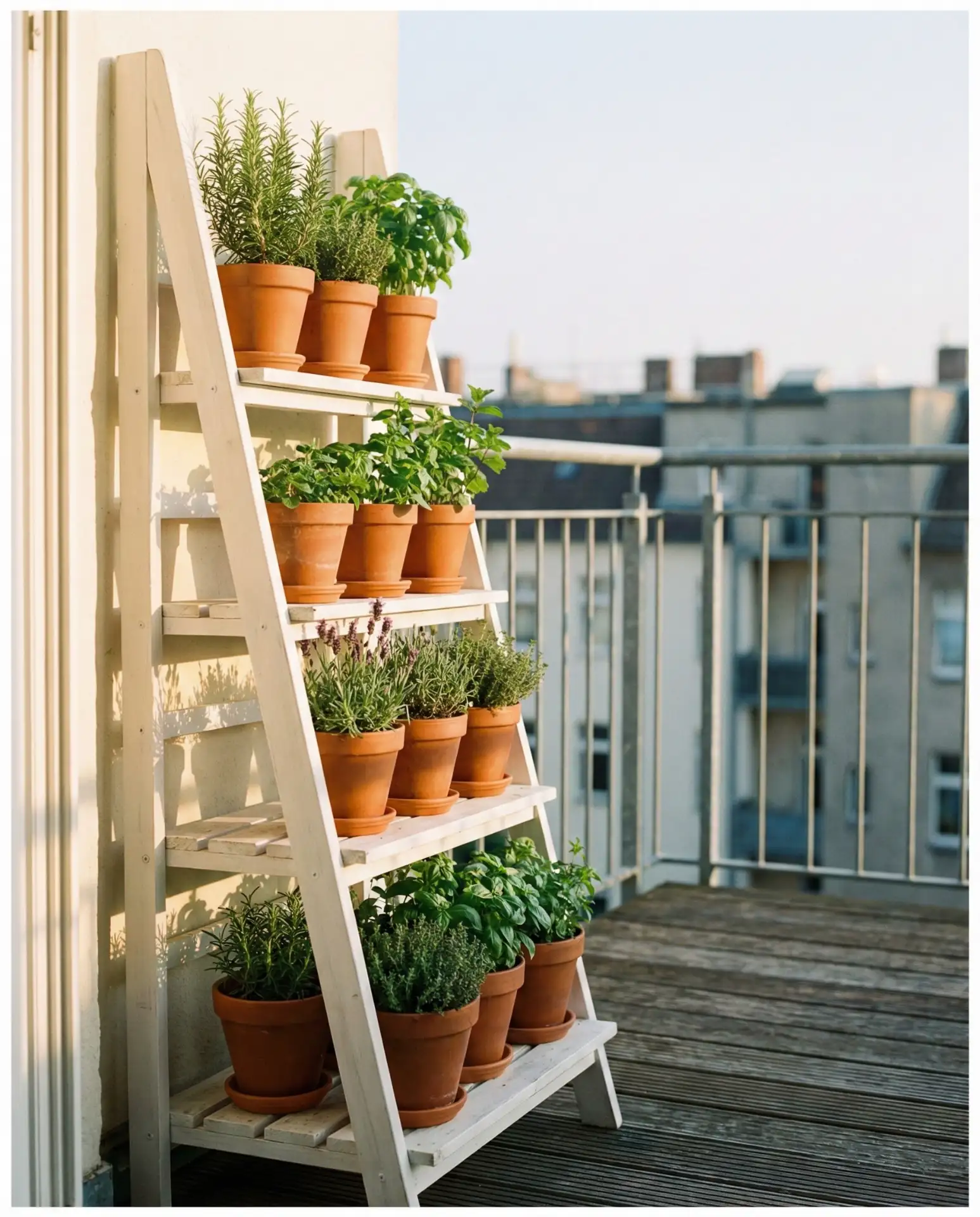Ladder Shelf Herb Garden for Balconies 1