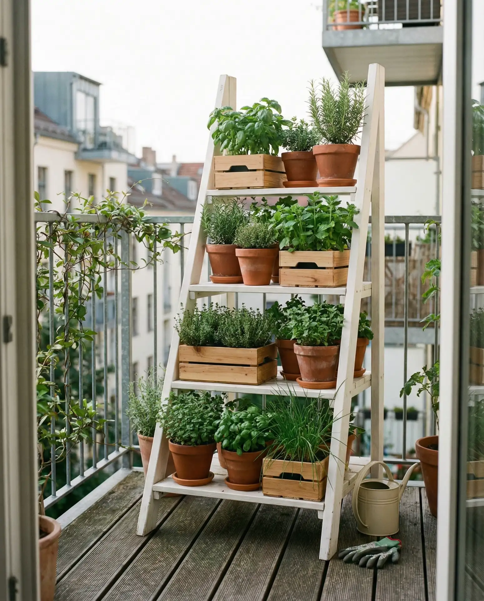 Ladder Shelf Herb Garden for Balconies 2