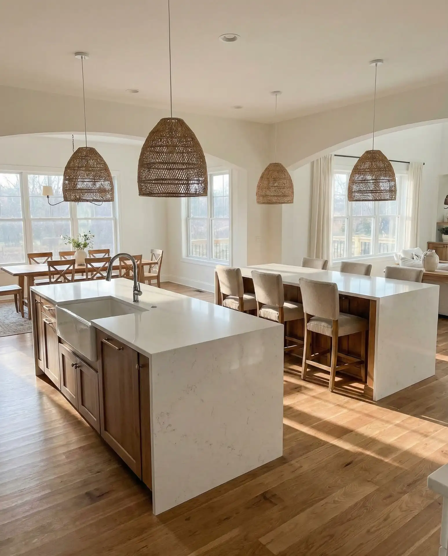 Large Family Kitchen with Double Islands 1
