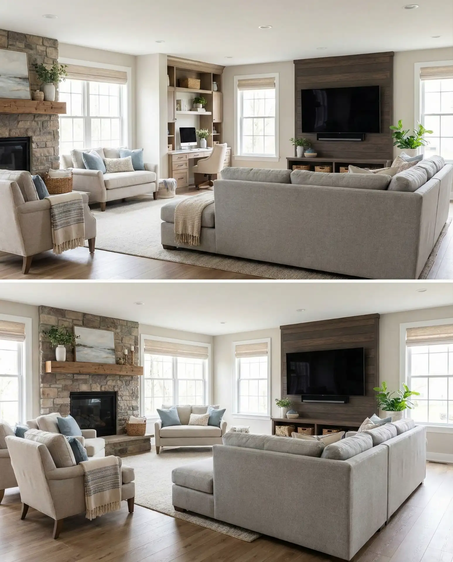 Large Family Room with Multiple Zones 1