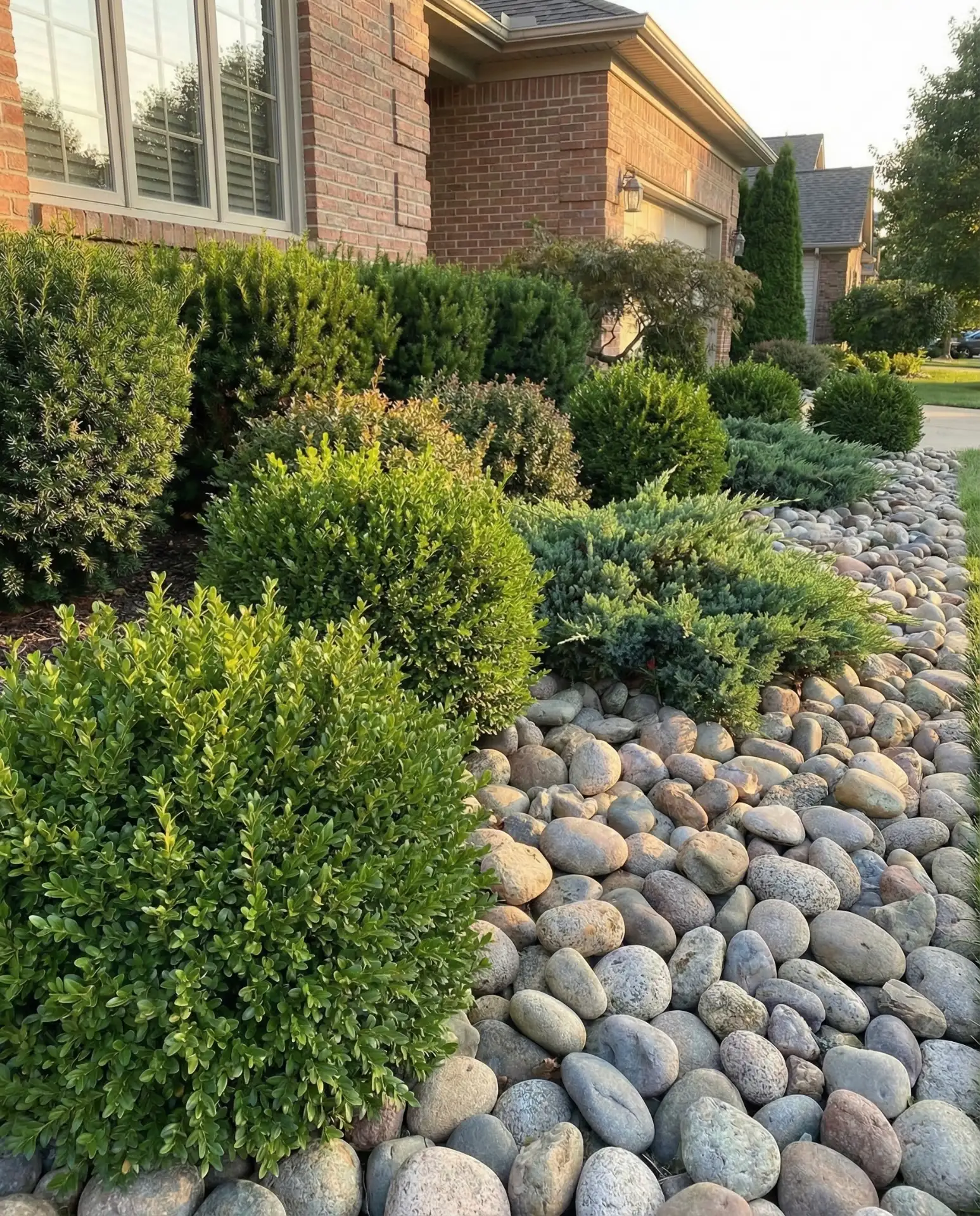 Large River Rock Perimeter Beds 1