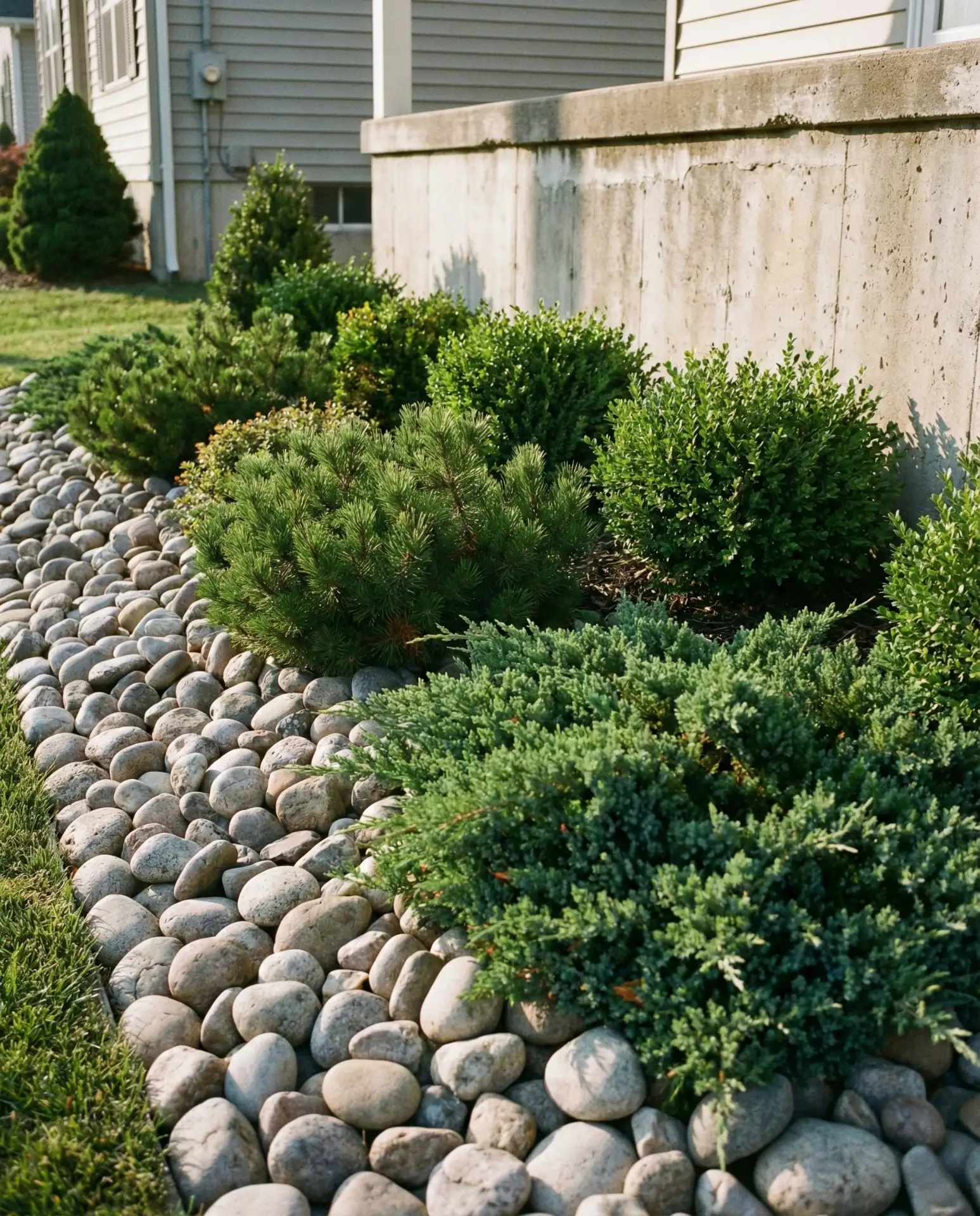 Large River Rock Perimeter Beds 2