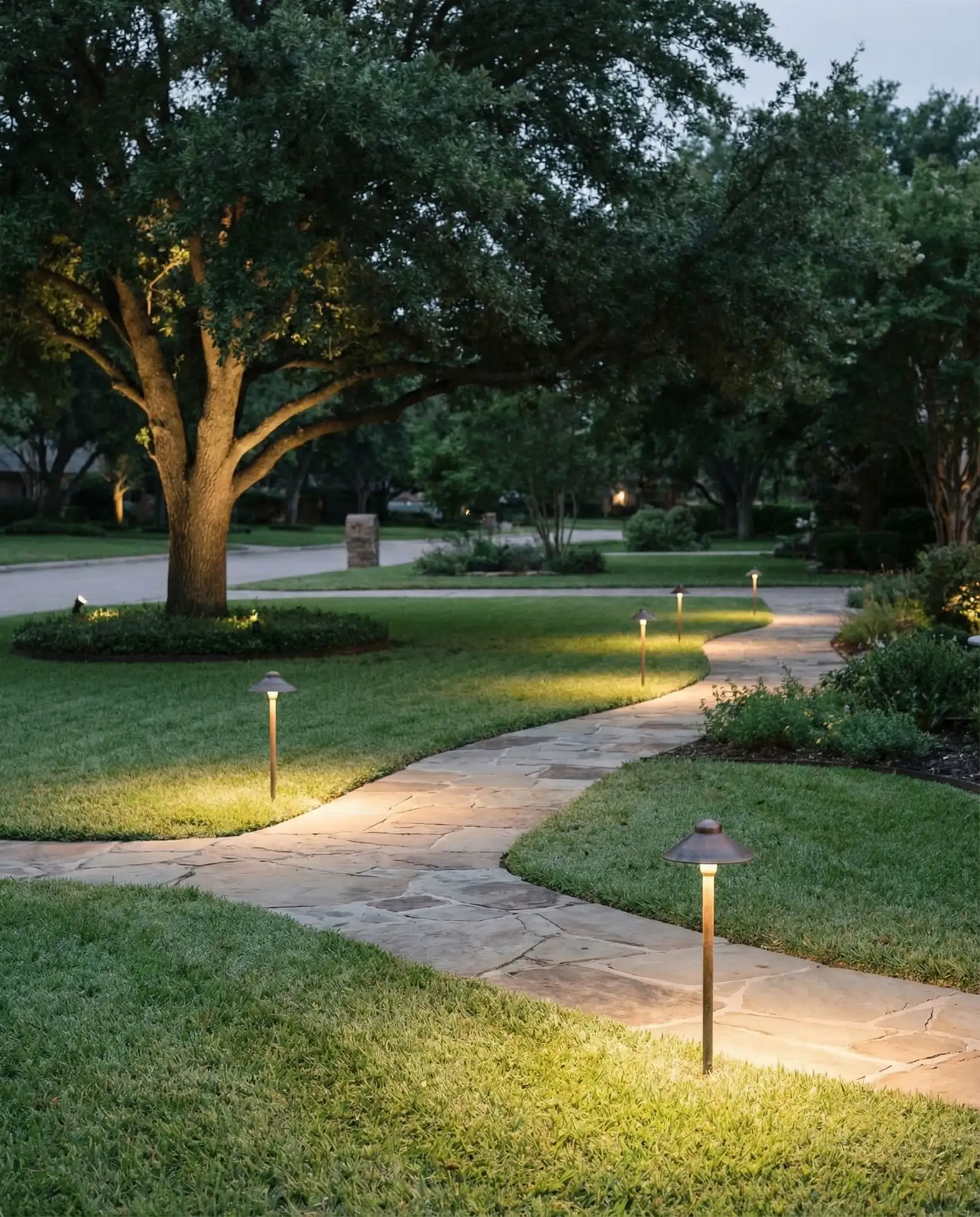 Layered Pathway Lighting for Front Yards 1