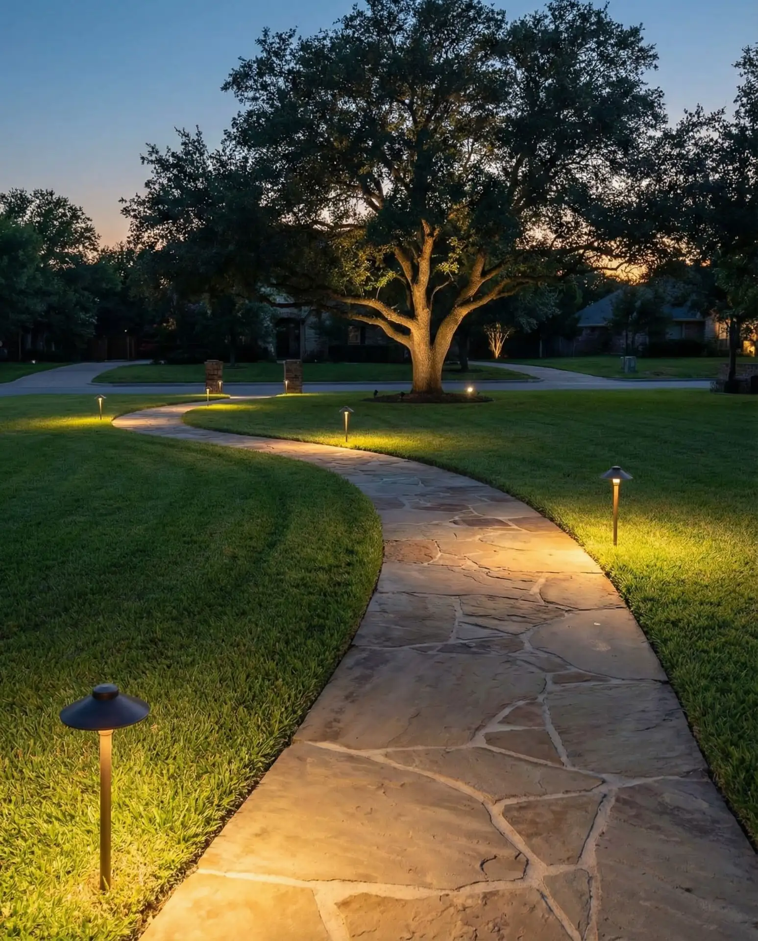 Layered Pathway Lighting for Front Yards 2