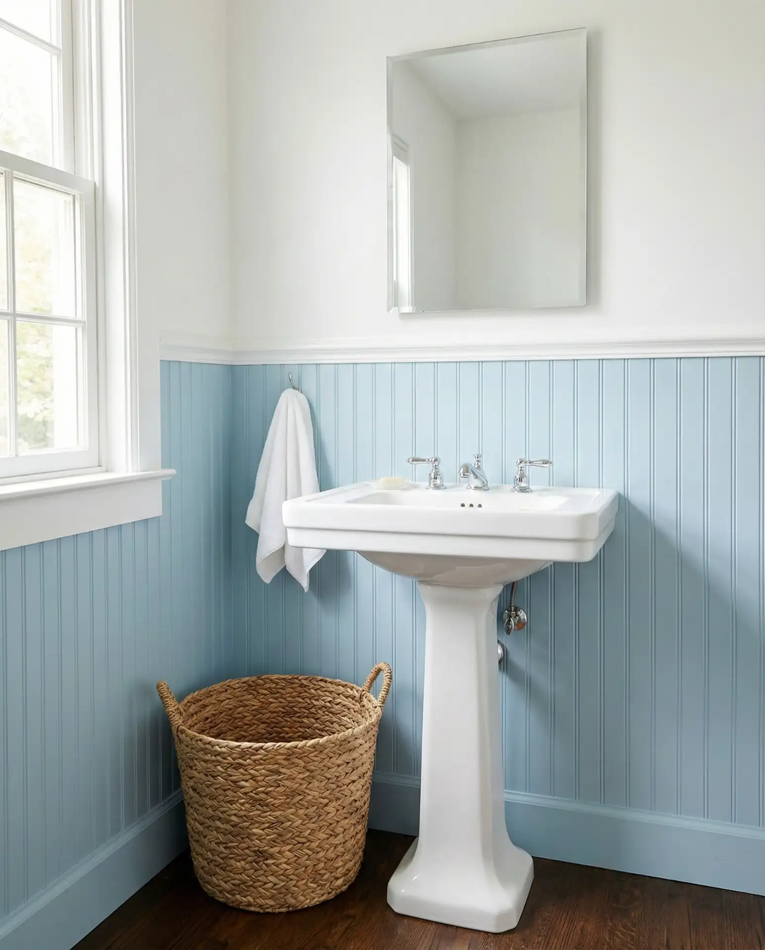 Light Blue Beadboard Wainscoting 2