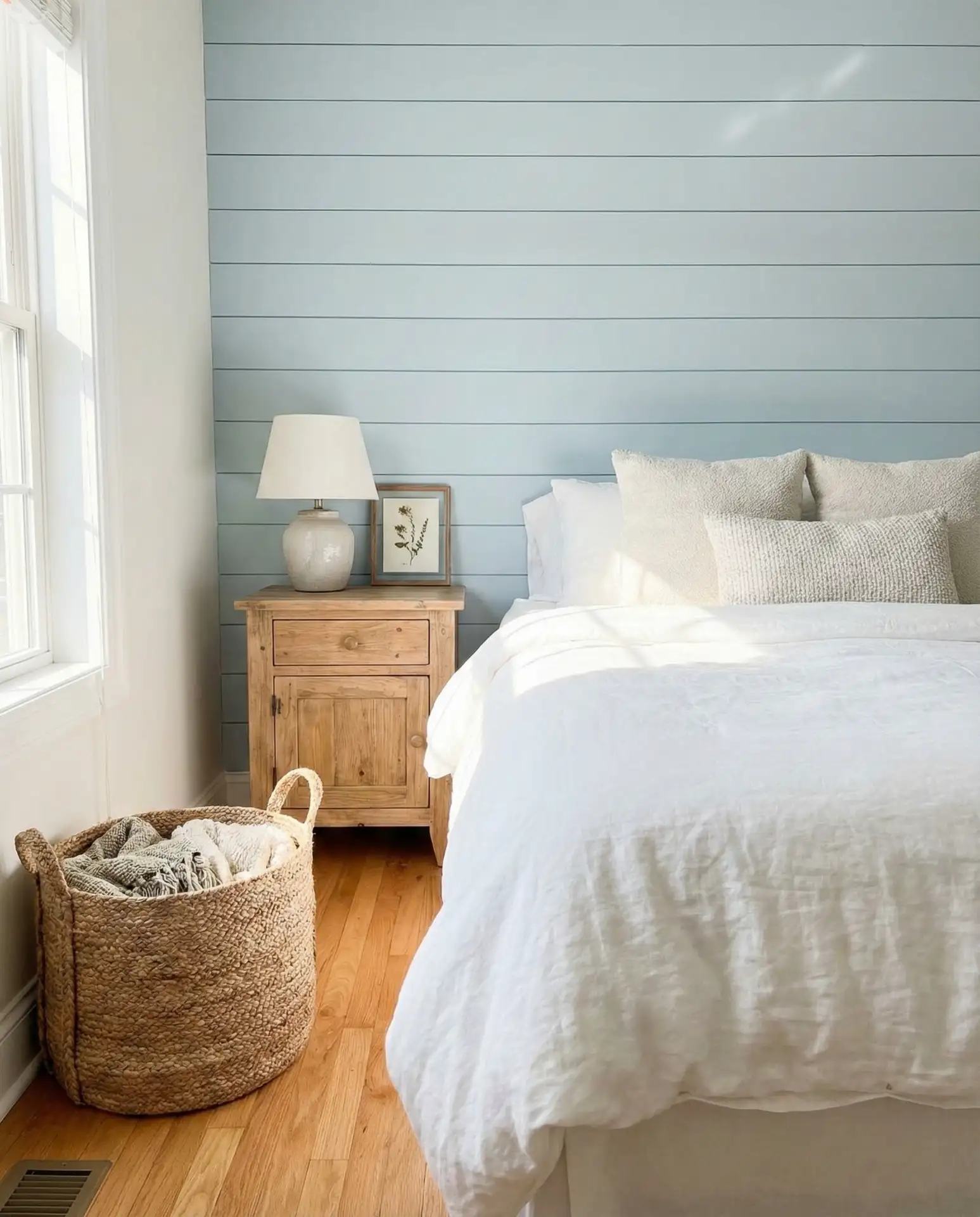 Light Blue Shiplap Feature Wall 1