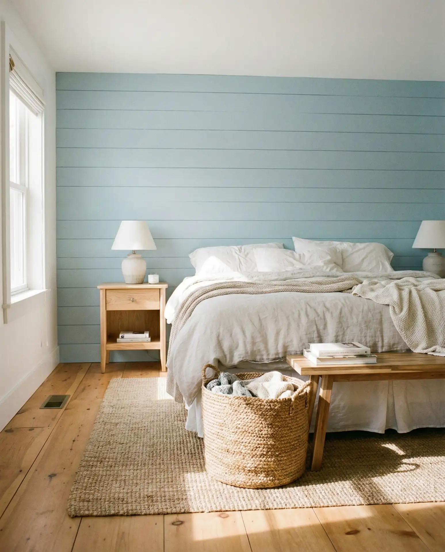 Light Blue Shiplap Feature Wall 2