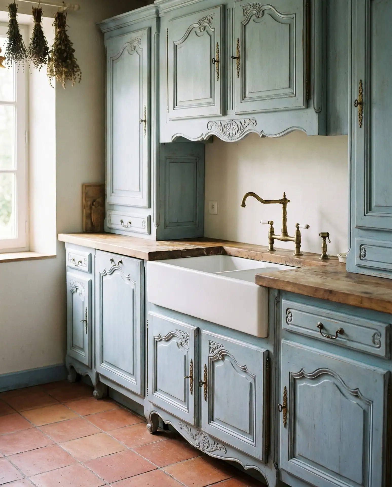 Light French Country Cabinetry 1