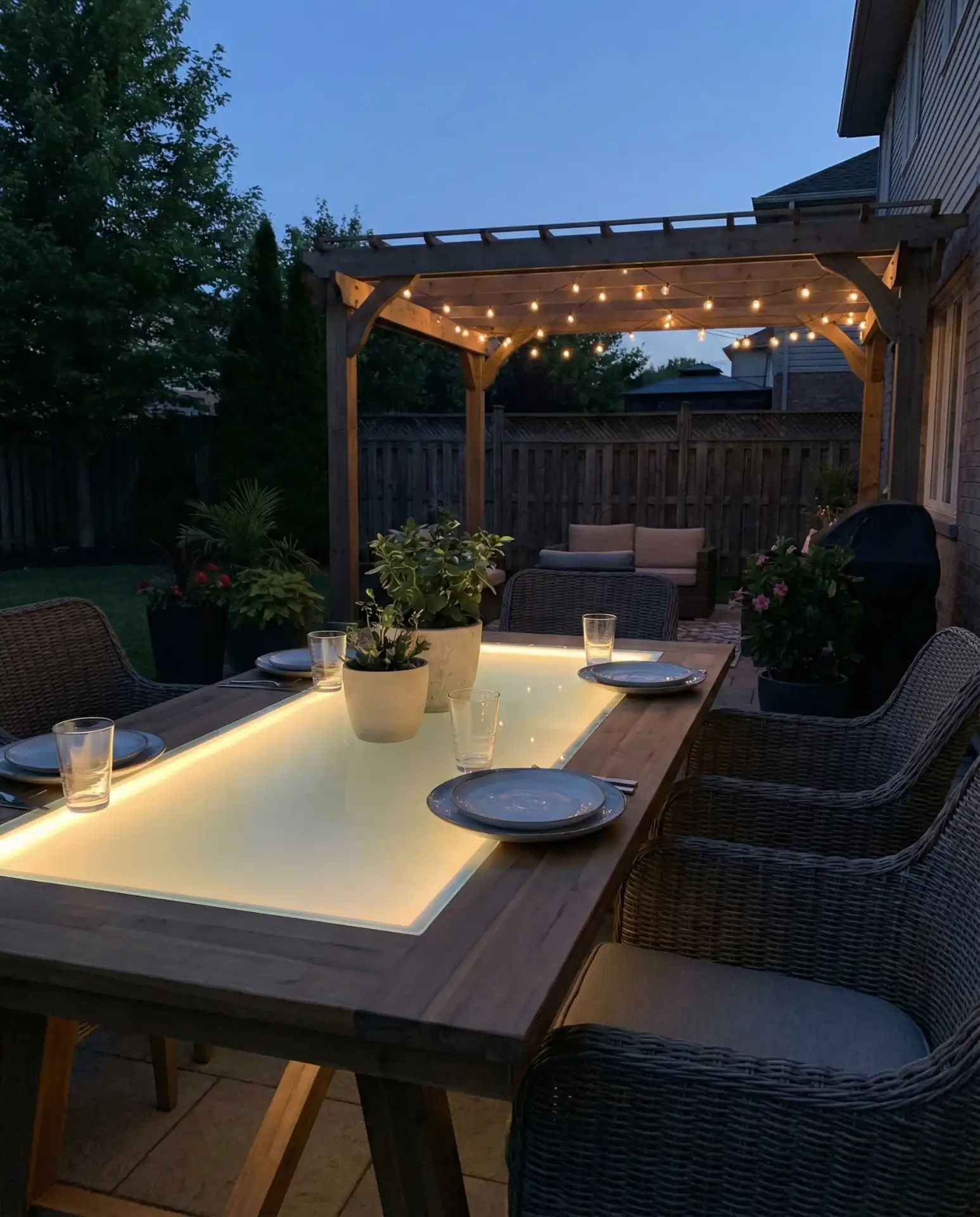 Lighted Glass Insert for Evening Ambiance 1