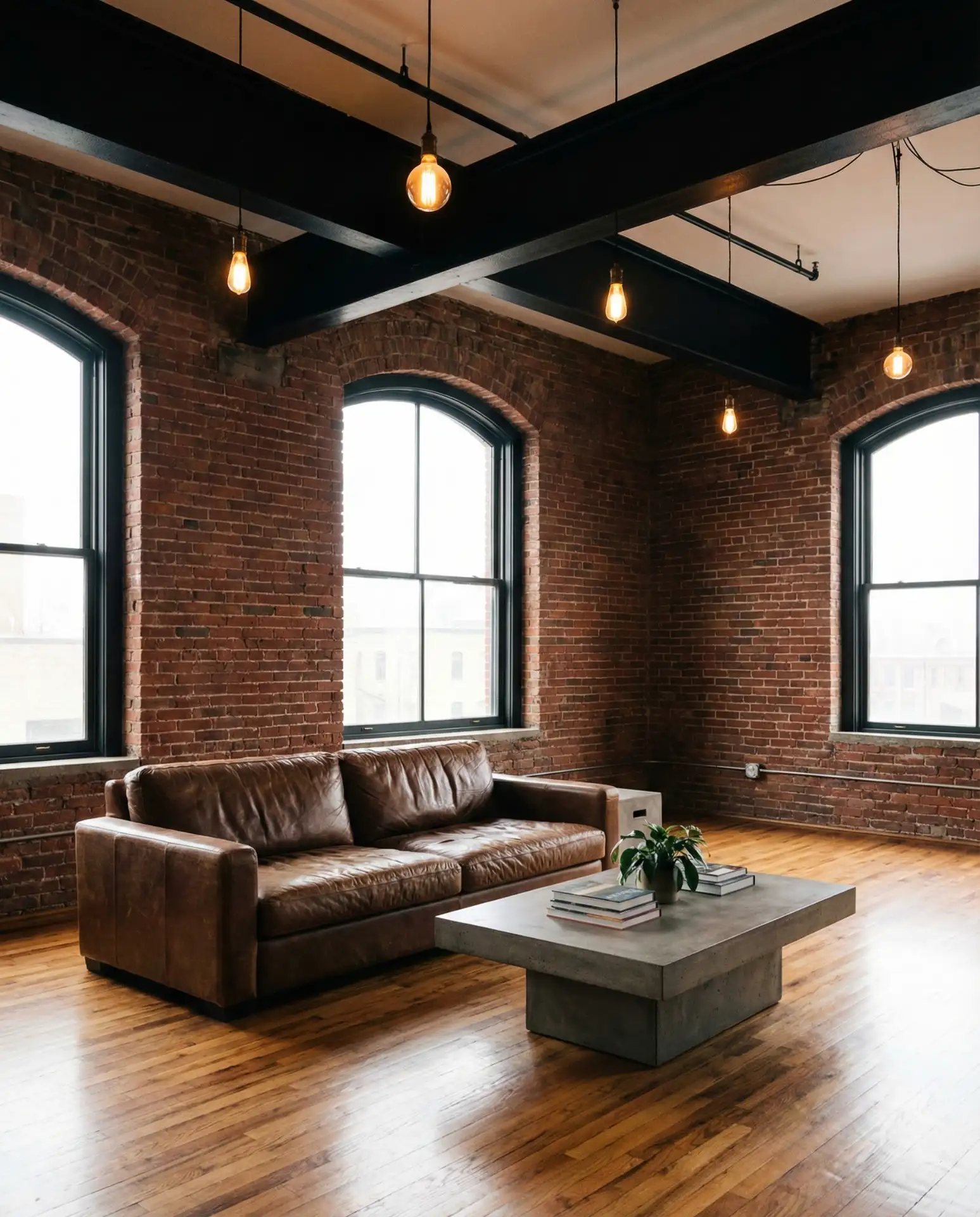 Loft Apartment with Exposed Brick and Steel Beams 2