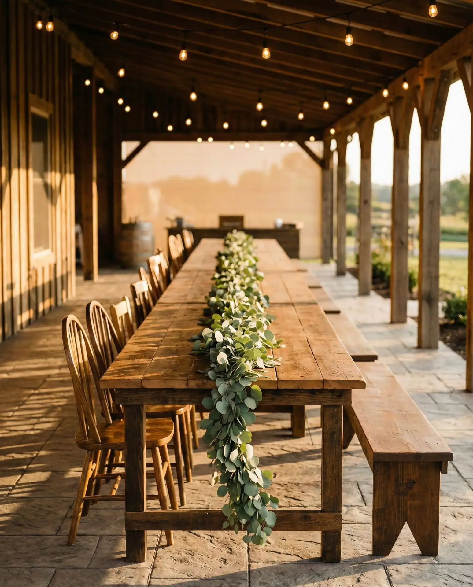 Long Farm Table for Large Gatherings