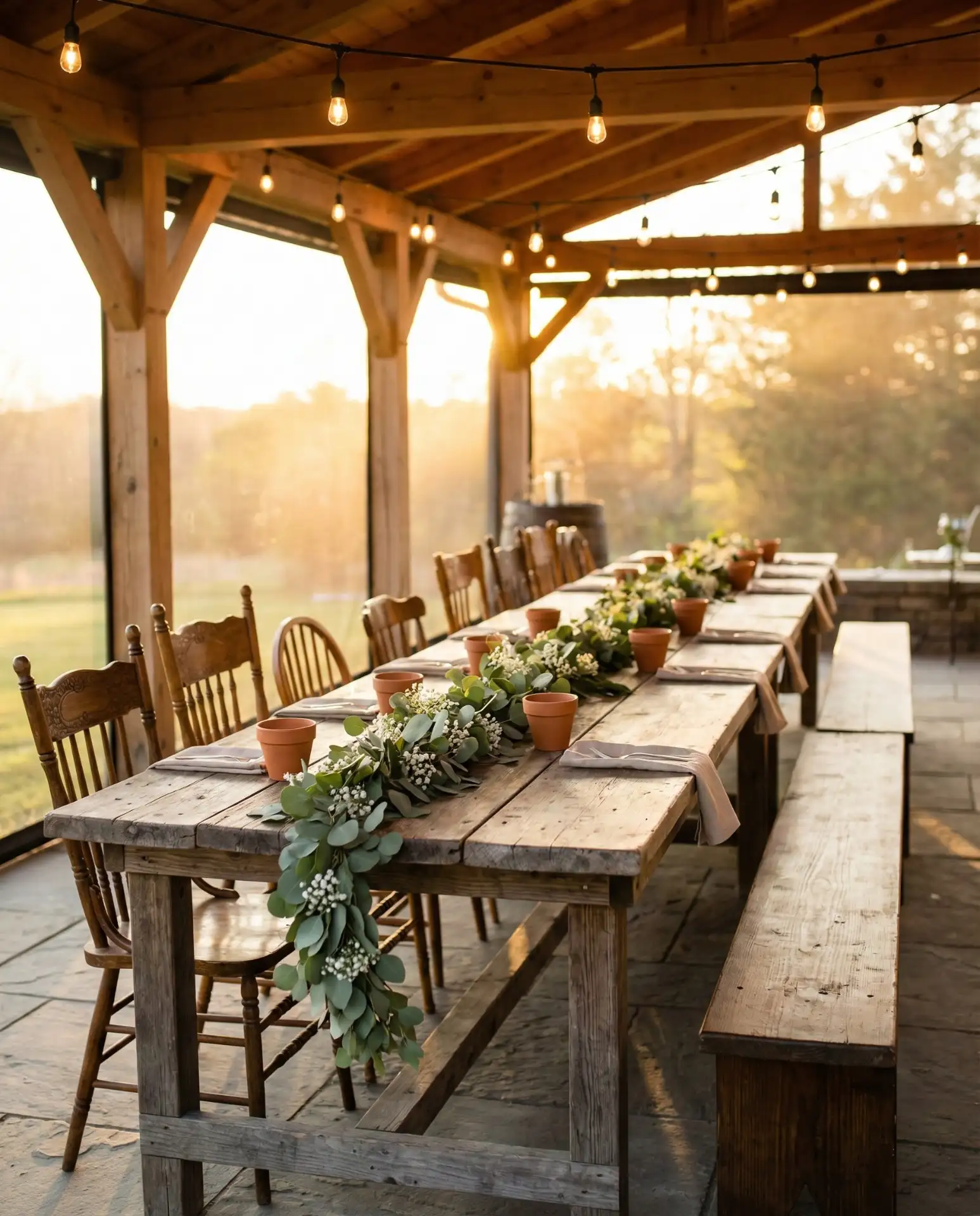 Long Farm Table for Large Gatherings
