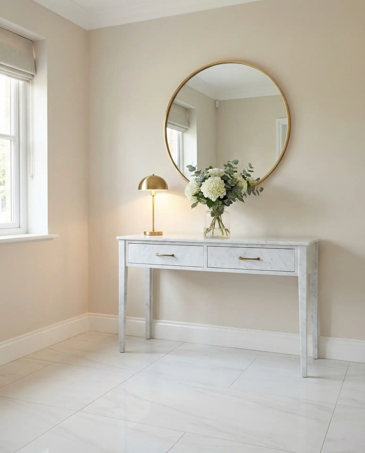 Luxury Marble Console with Brass Accents 2